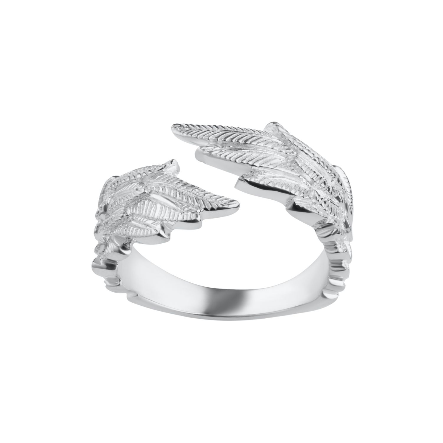 Lily Charmed Women's Sterling Silver Angel Wing Hug Ring In Silver