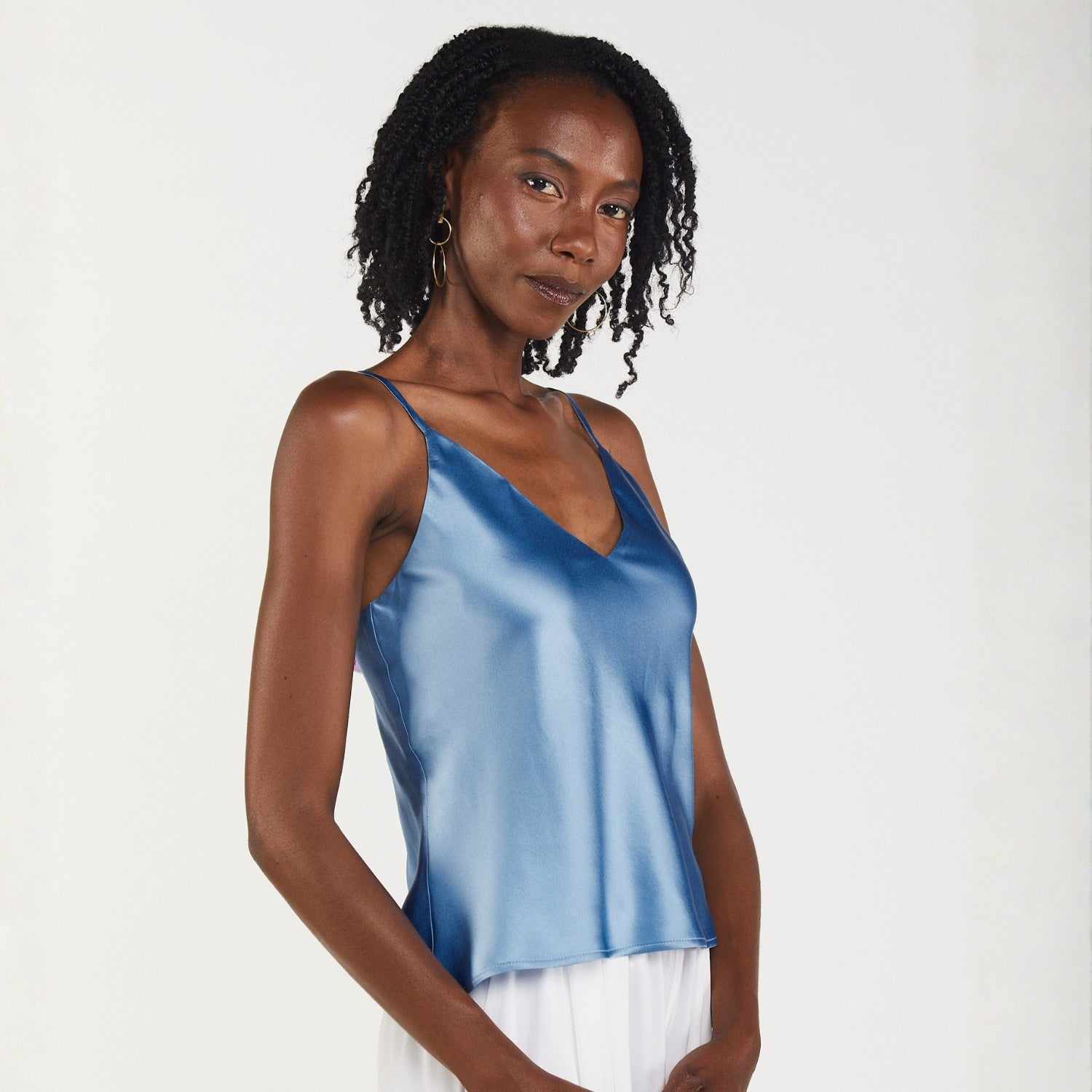 トップス enof ace camisole blue Silk Cami Top - Azure Blue | ELISE SEREN | Wolf & Badger