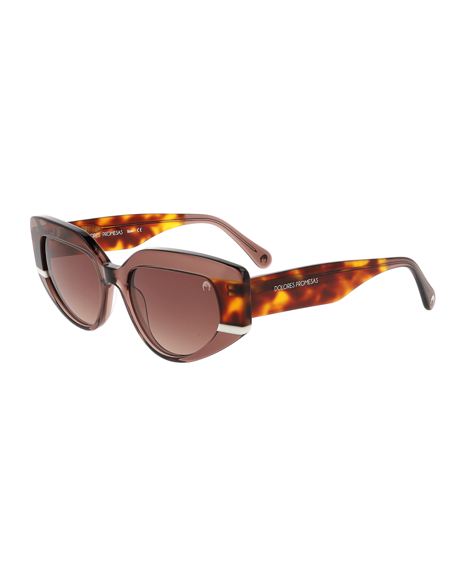 Women’s Brown Transparent, White And Havana Cat Eye Tendency Glasses One Size Dolores Promesas