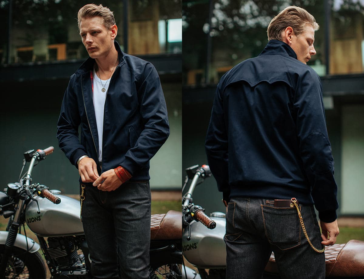 &Sons Rebel Harrington Jacket Navy | &SONS Trading Co | Wolf & Badger