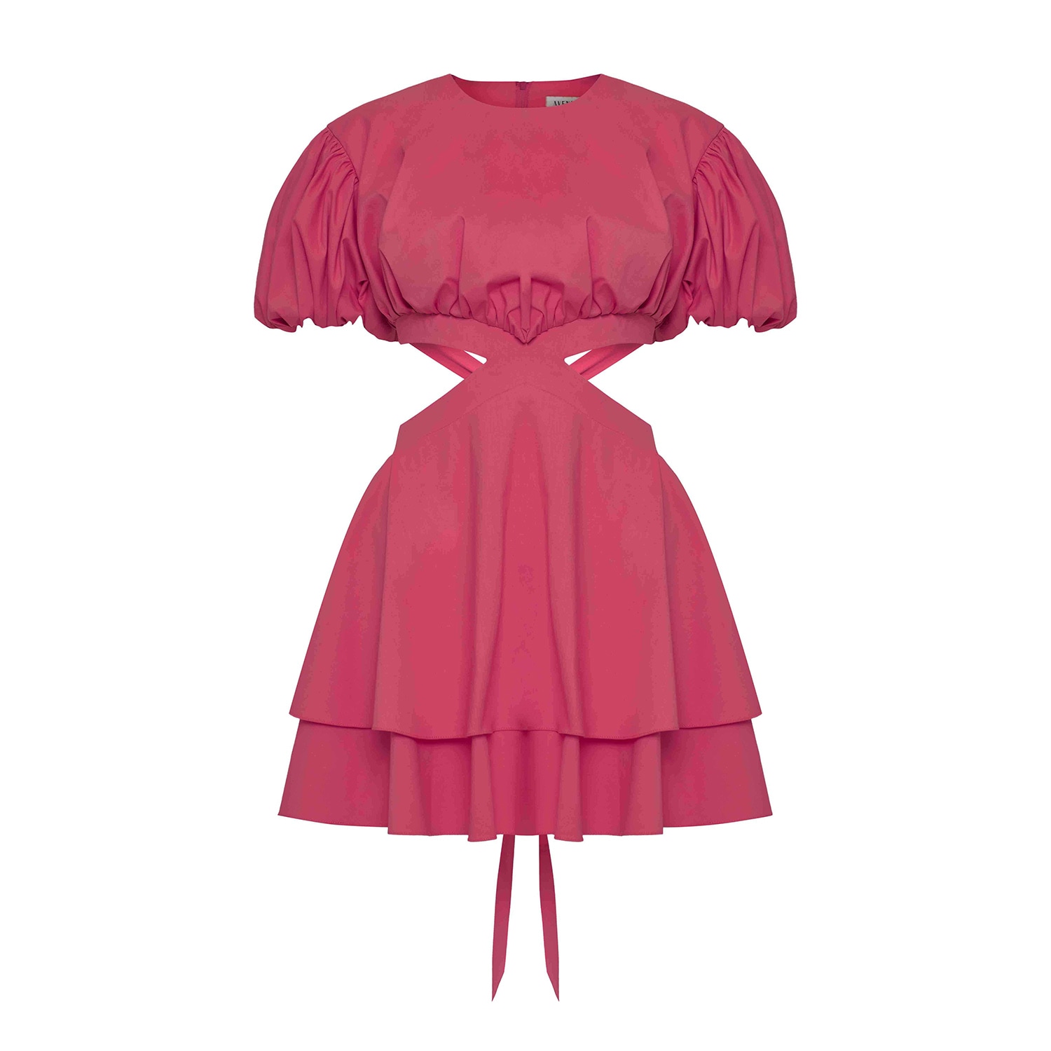 Avenue 8 Women's Pink / Purple X Waist Cut-out Mini Dress - Magenta In Pink/purple
