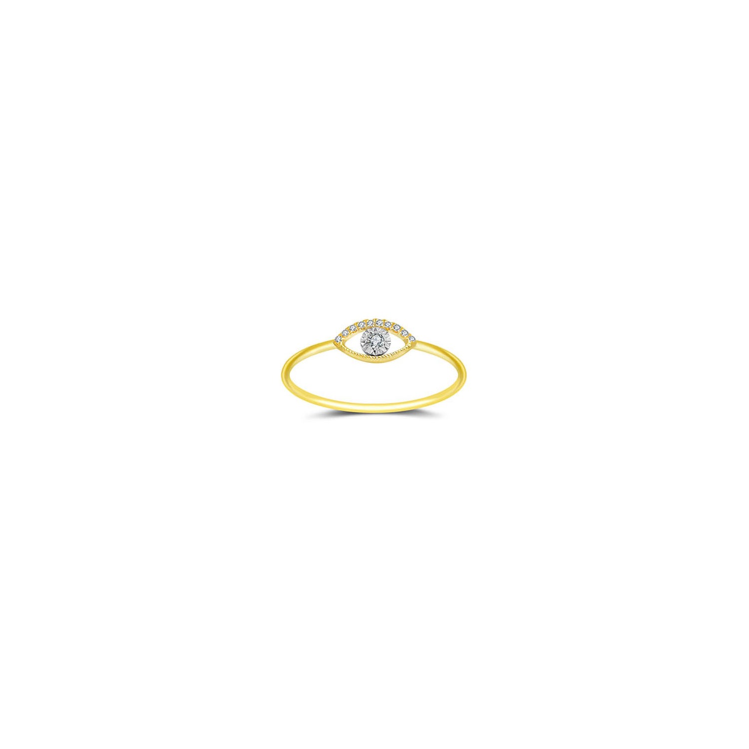 Women’s Yellow / Orange 18K Yellow Gold Eye Shape Diamond Ring Genevieve Collection