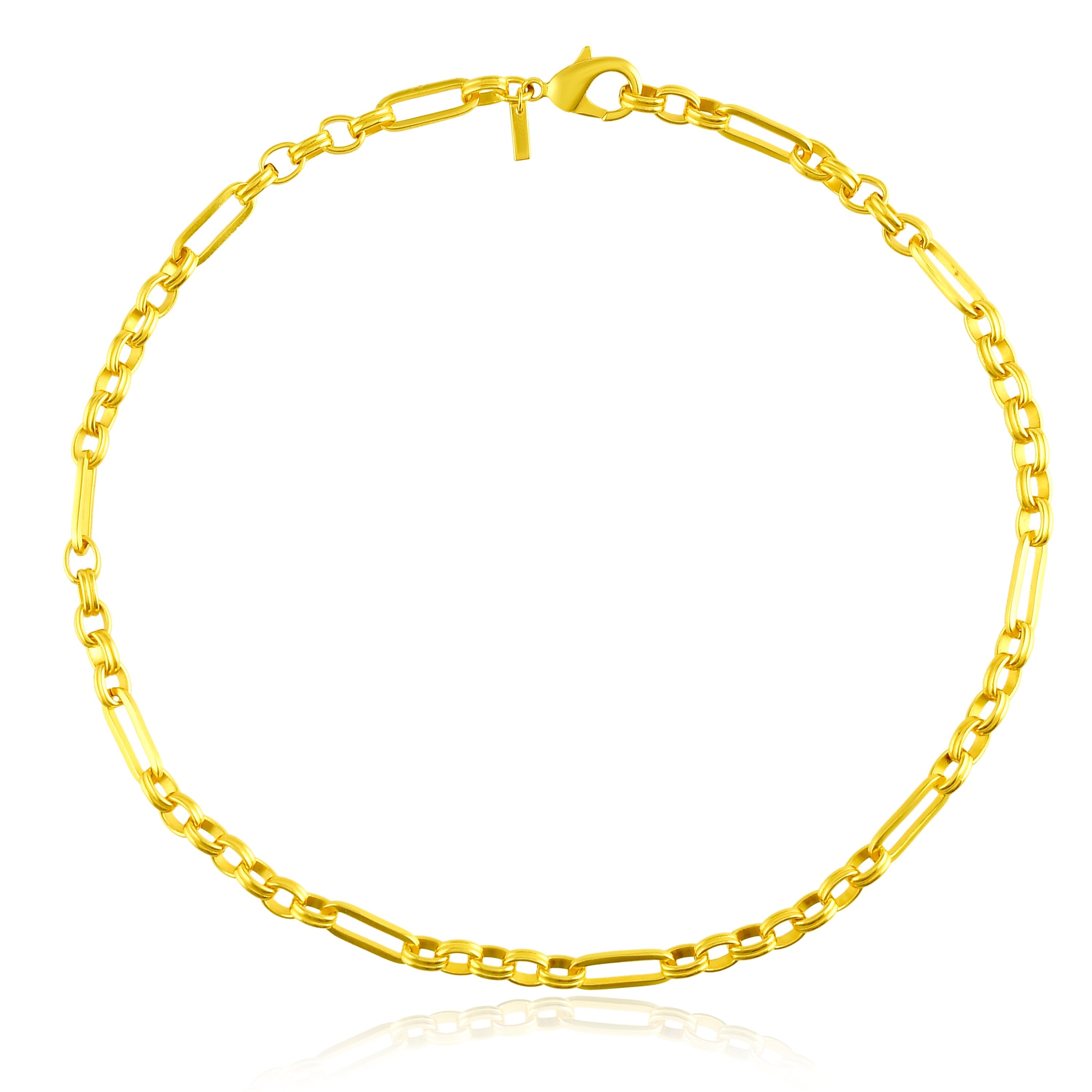 Arvino Women's Mix Link Chain Necklace- Gold Vermeil In Gray