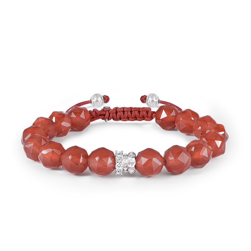 Women’s Rosa Roxburghii Red Agate Beaded Macrame Bracelet Awnl