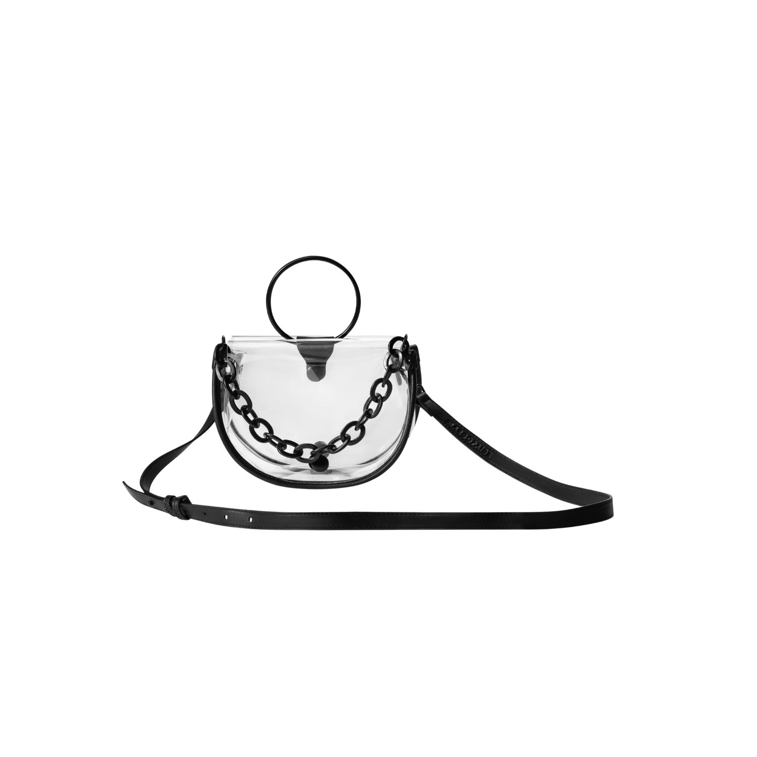 Women's Black Clear Semi-Circle Crossbody | Margo Paige