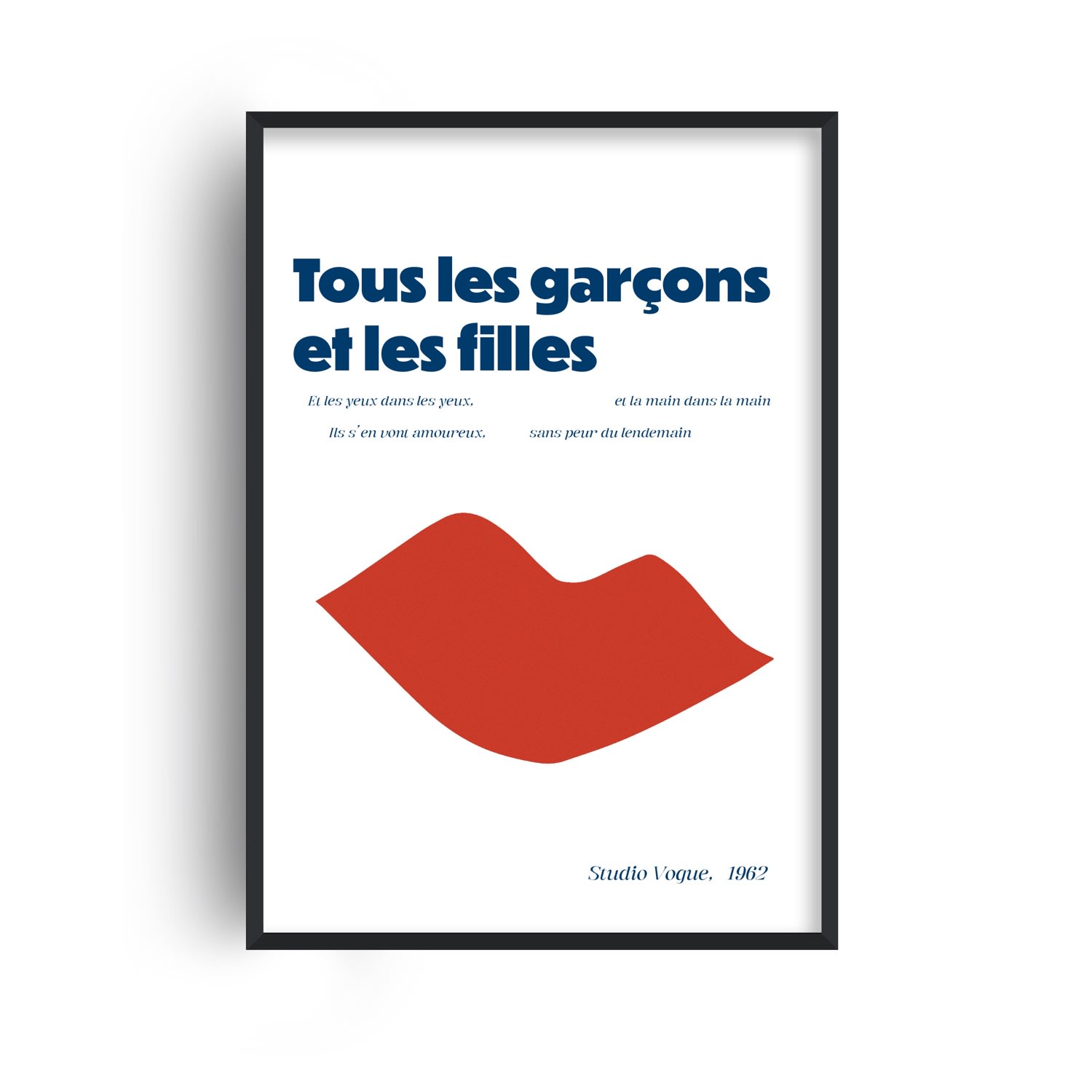 Blue / Red Tous Les GarÃ§ons Et Les Filles French Retro GiclÃ©e Retro Art Print A3 Fanclub