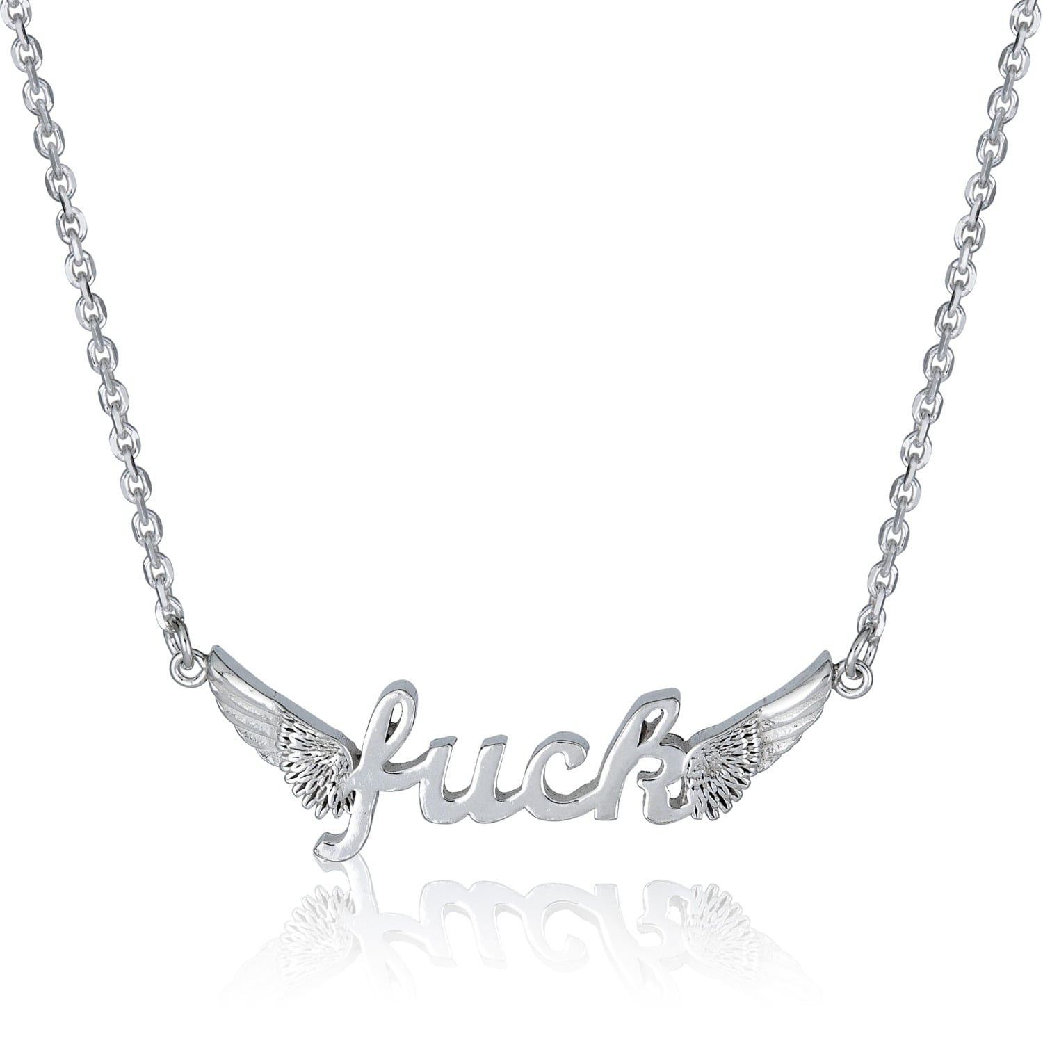 Cartography Women's Give A Flying Fuck - Necklace In Sterling Silver In Silver