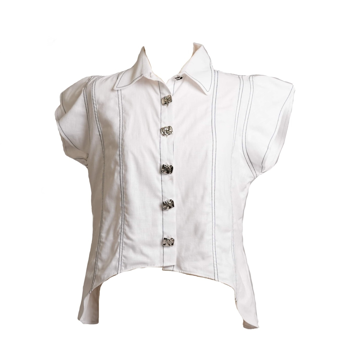 Muda Clothing Fz Llc Women's Zahra Linen White Top In White