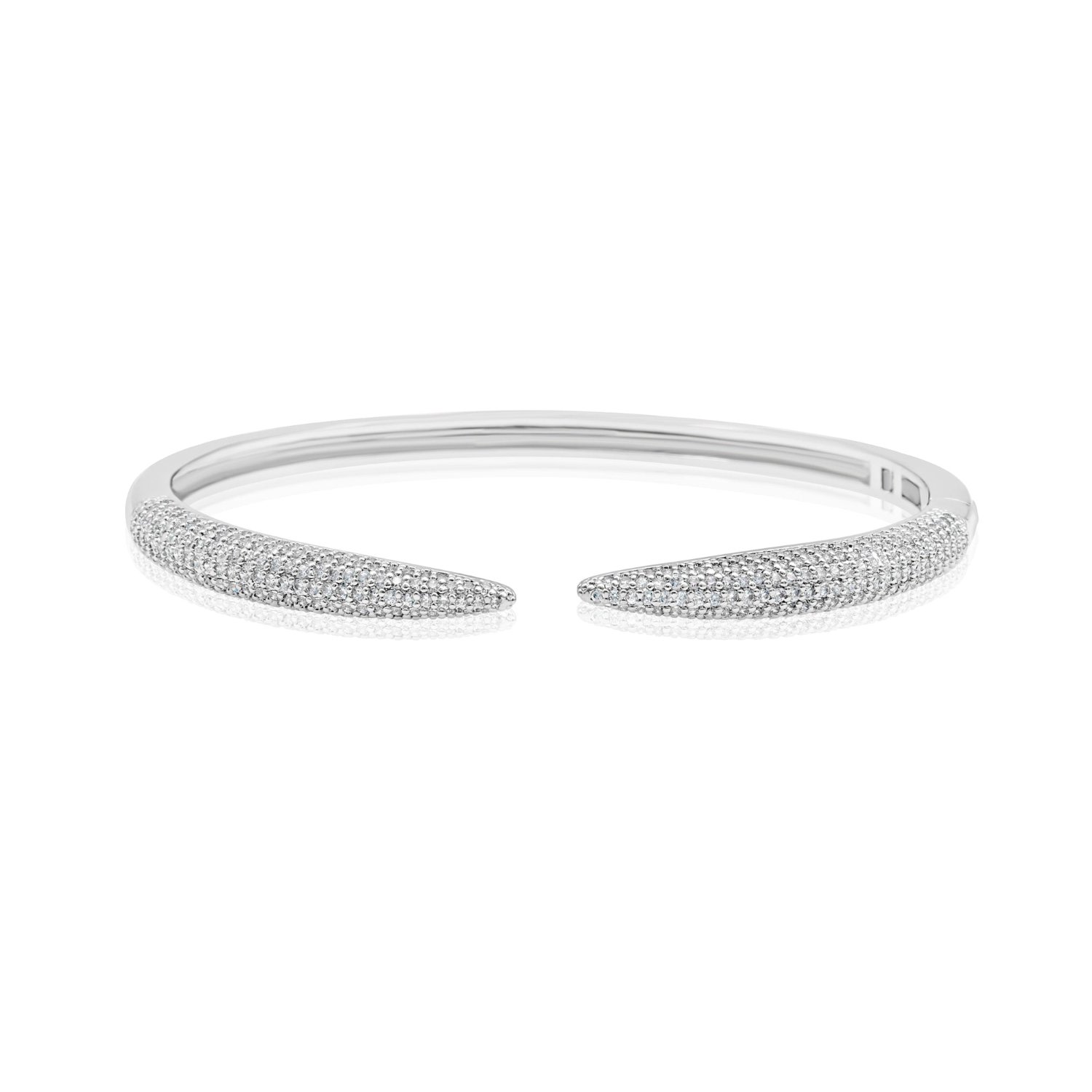 Shymi Cubic Zirconia Pavé Open Claw Cuff Bracelet In Metallic