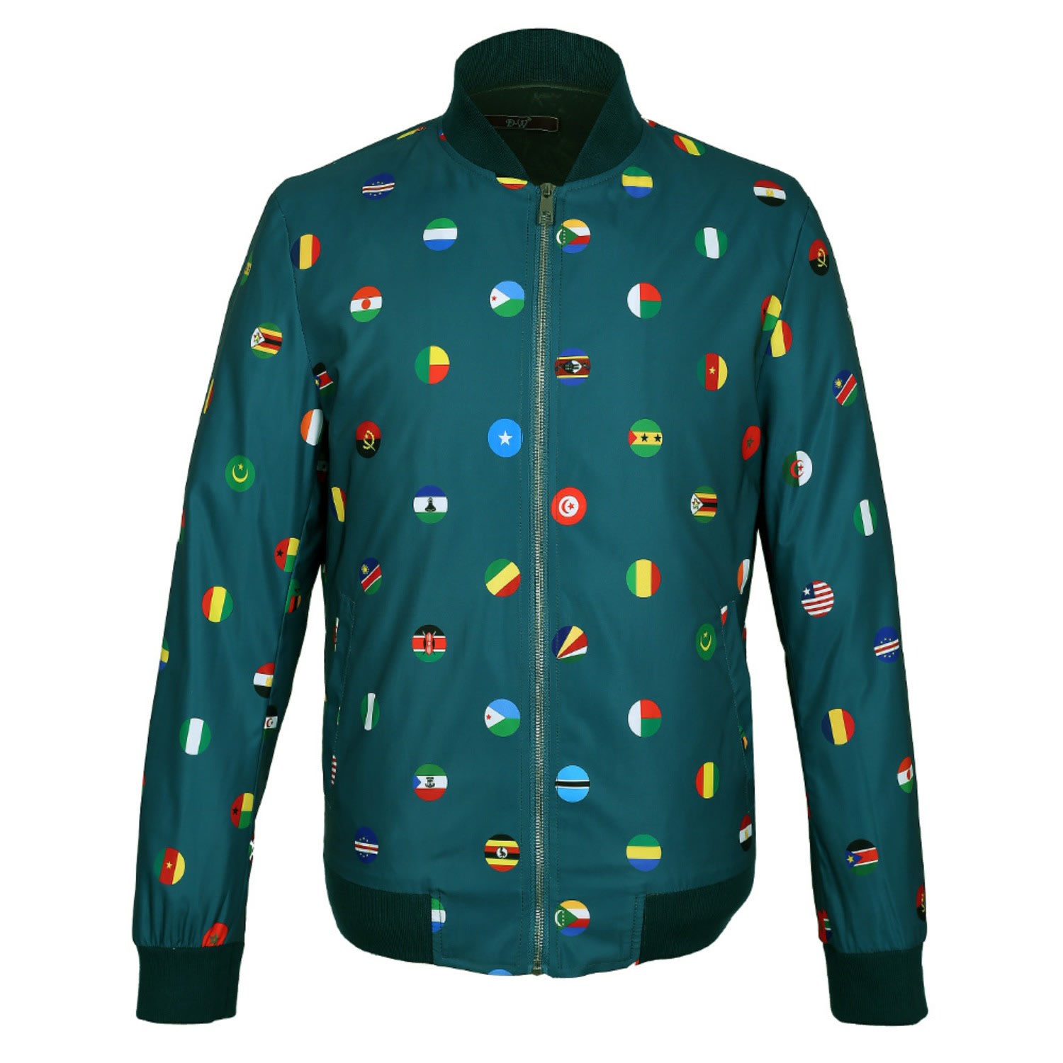 David Wej Men's African Nation Bomber Jacket - Green In Green