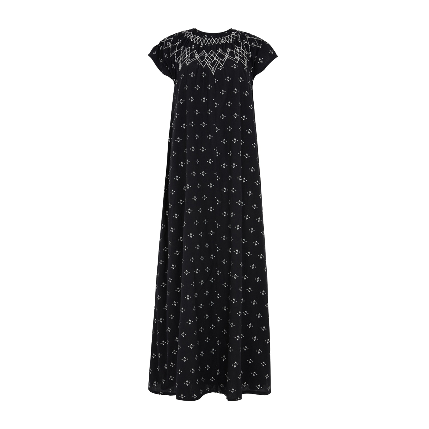 Women’s Willow Jacquard Black & White Mono Print Cotton Maxi Dress Large Raffya