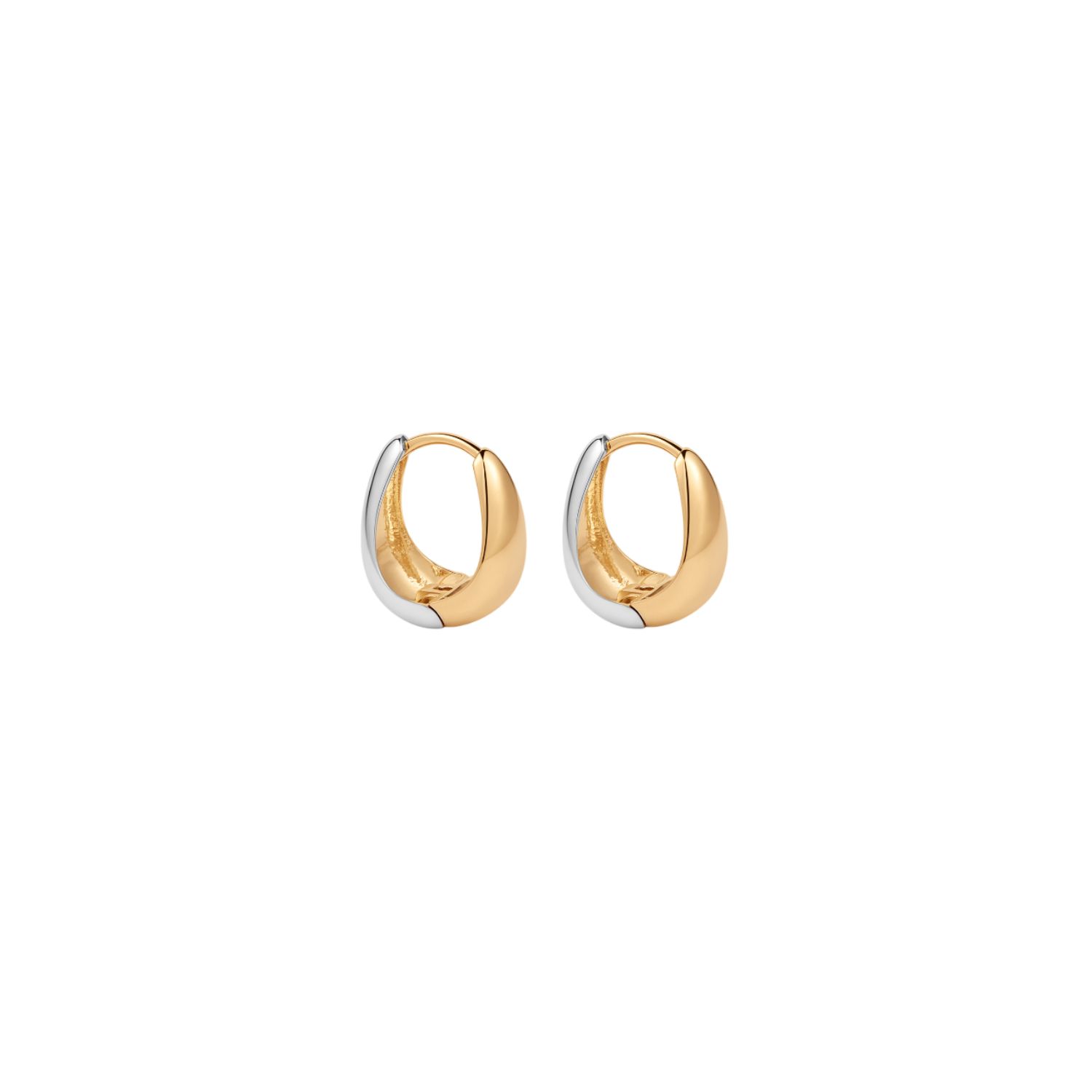 Vanchi Women's Gold / Silver Gia Reversible 2 Tone Chubby Hoop Earrings In Multi