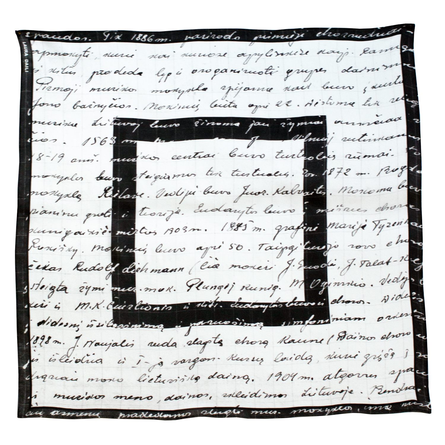 Laura Daili Women's Black / White Fragmented Memories – Baltic Notes Silk Scarf In Multi