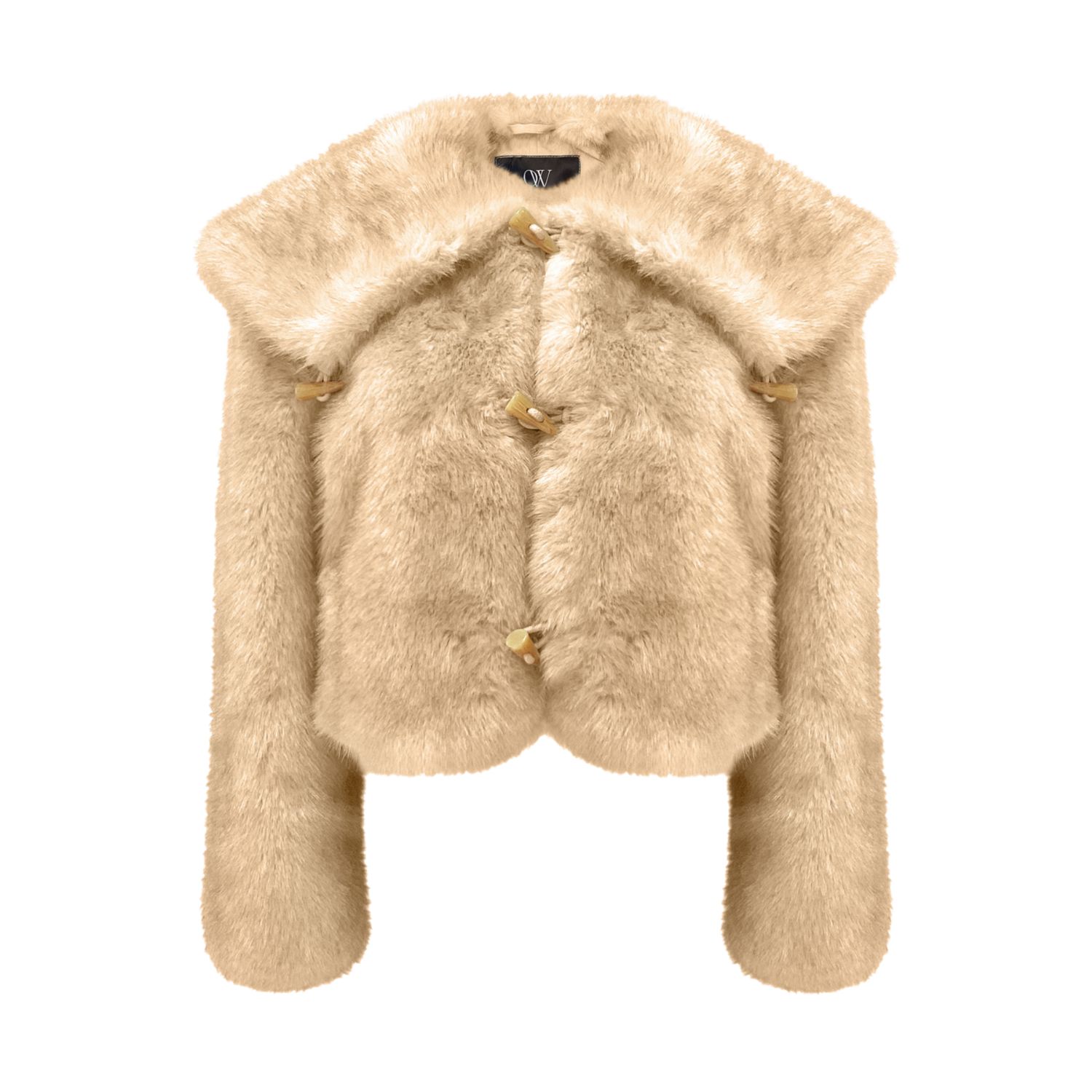 Ow Collection Women's Brown Hamilton Faux Fox Crop Jacket In Brown