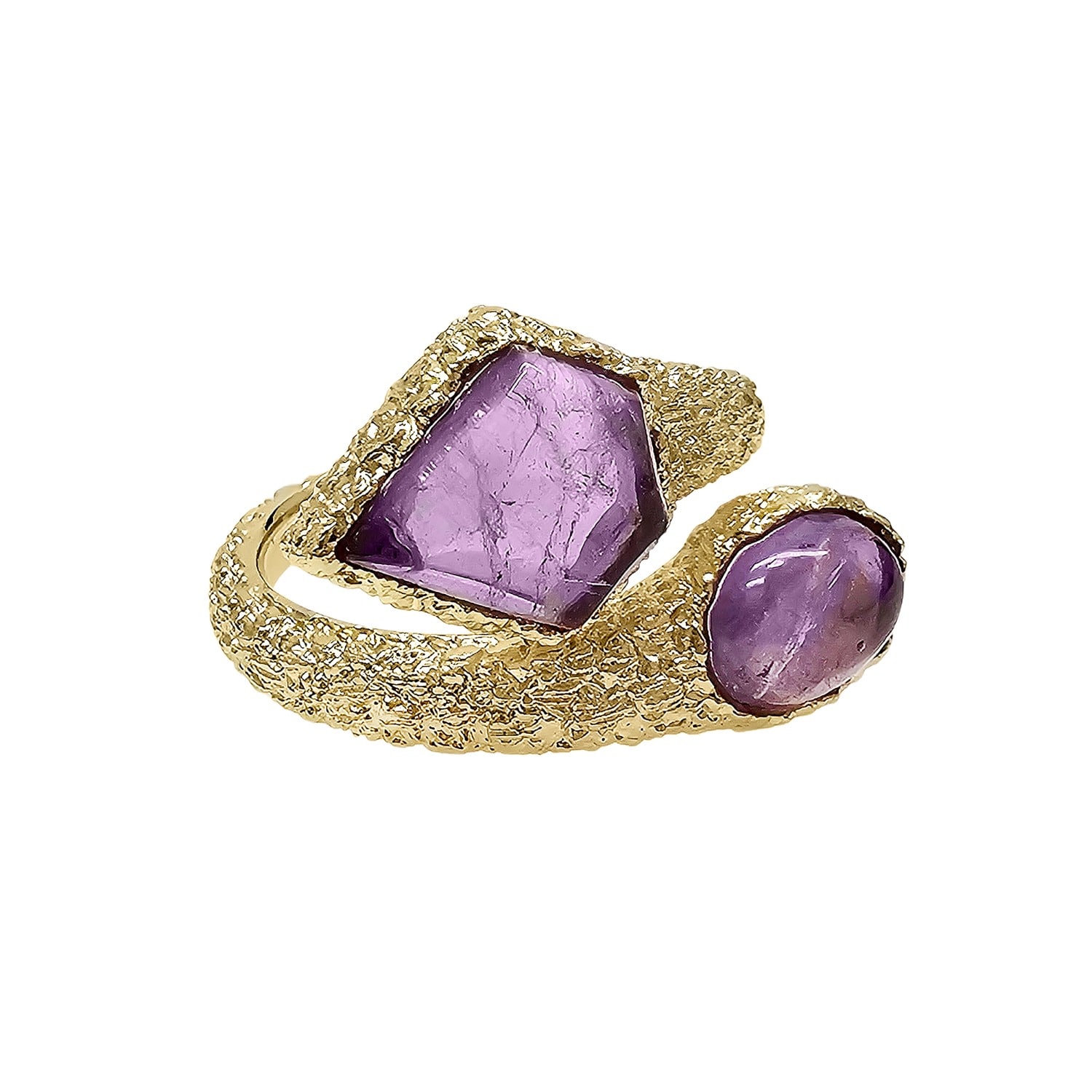 Farra Women's Pink / Purple Amethyst Open Ring