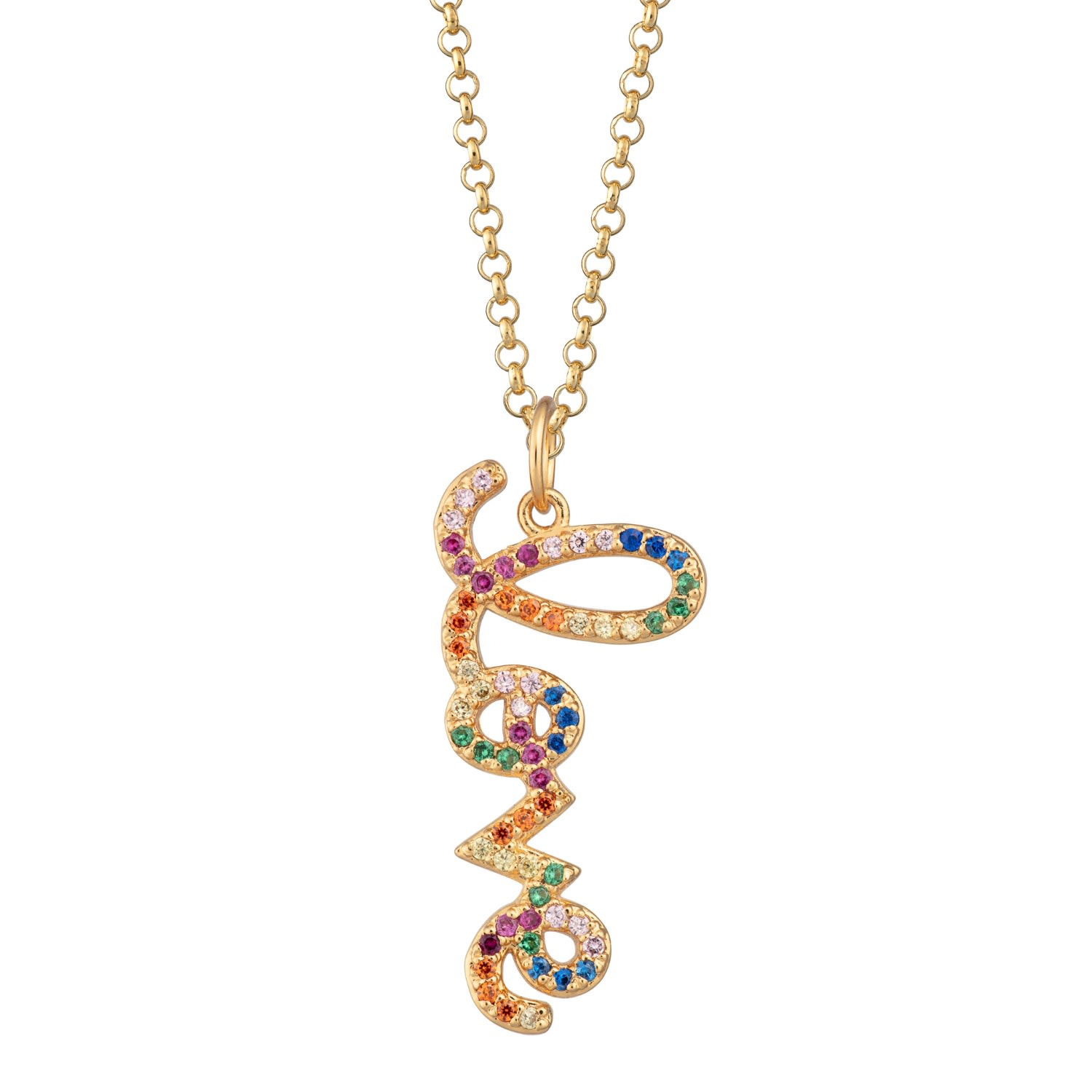 Women’s Gold Rainbow Love Necklace With Slider Clasp Scream Pretty