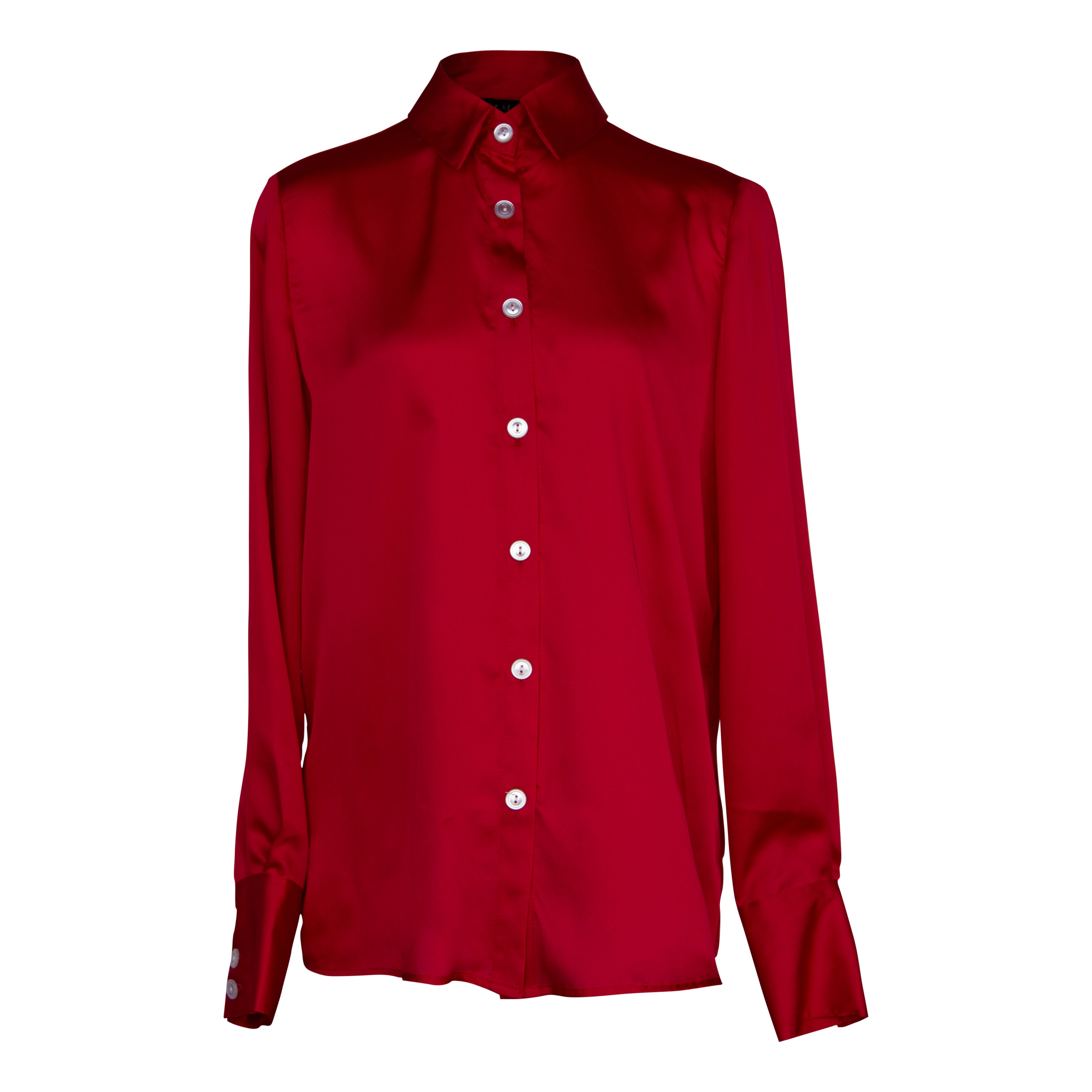 Le Réussi Power Women Silk Shirt In Red