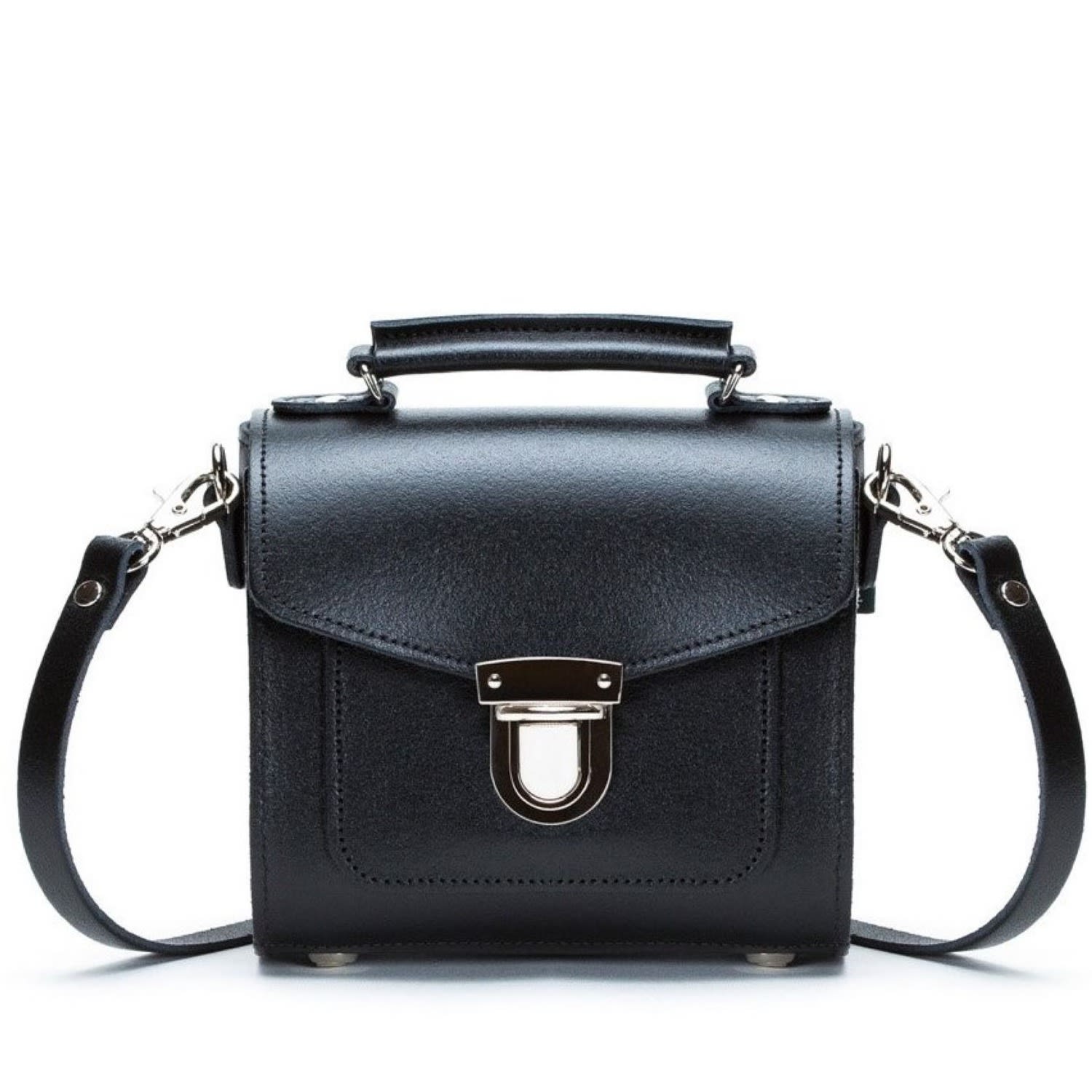 Zatchels Women's Handmade Leather Sugarcube Plus - Black In Black