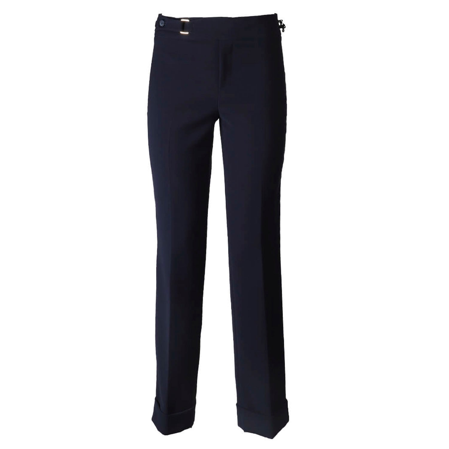 The Extreme Collection Women's Blue Atelier Navy Buckle Pants