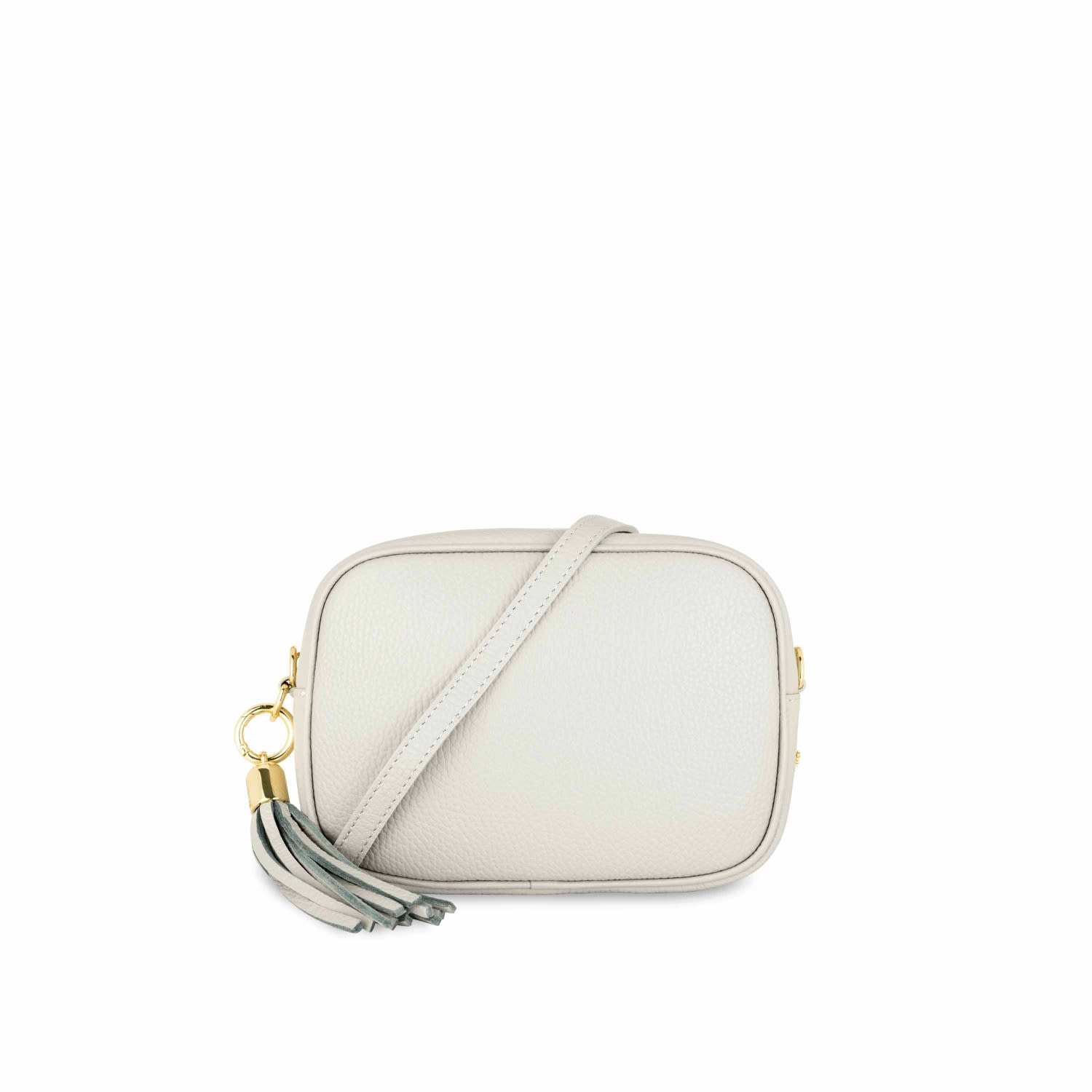 Apatchy London Women's The Tassel Light Grey Leather Crossbody Bag In Grey