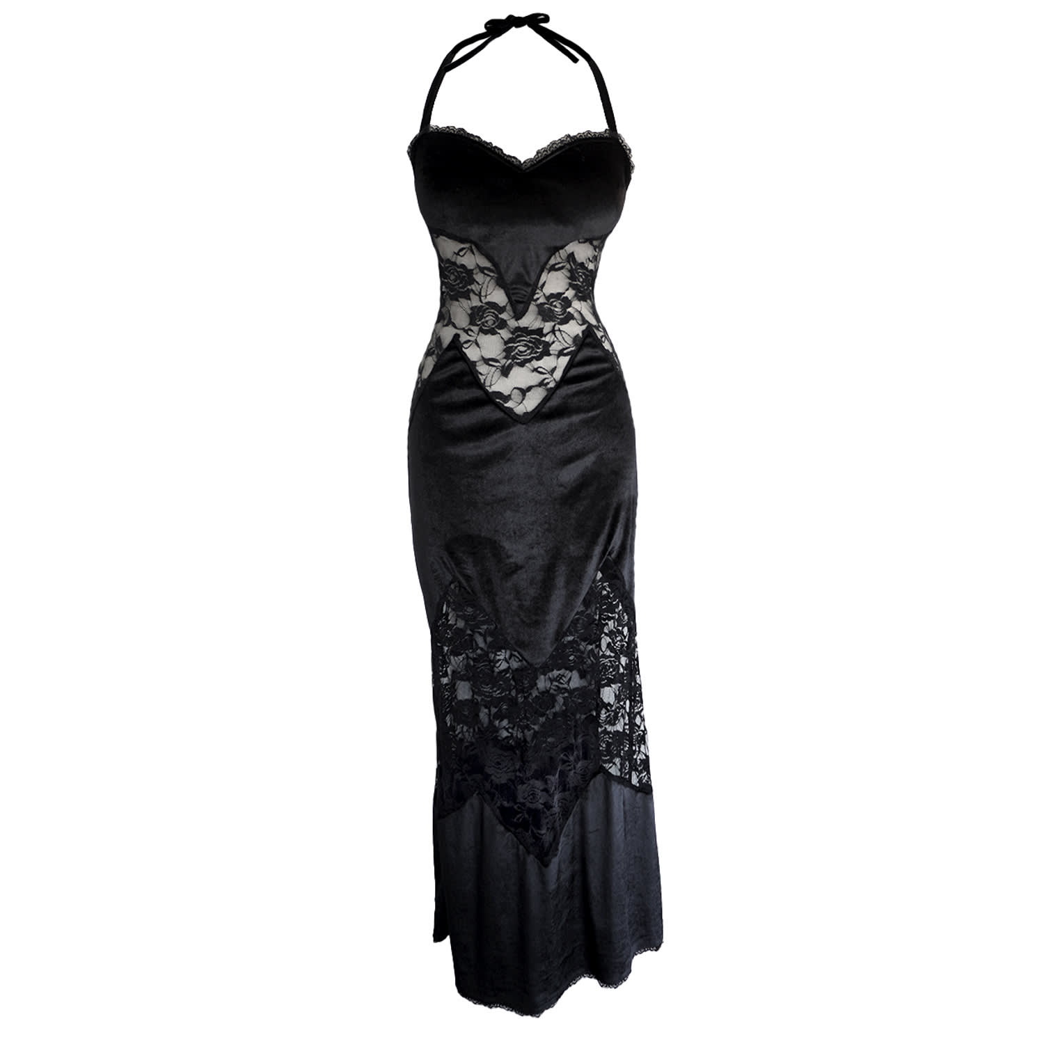 Svarini Women's Eleven Lace Dress – The Perfect Black Halter Maxi