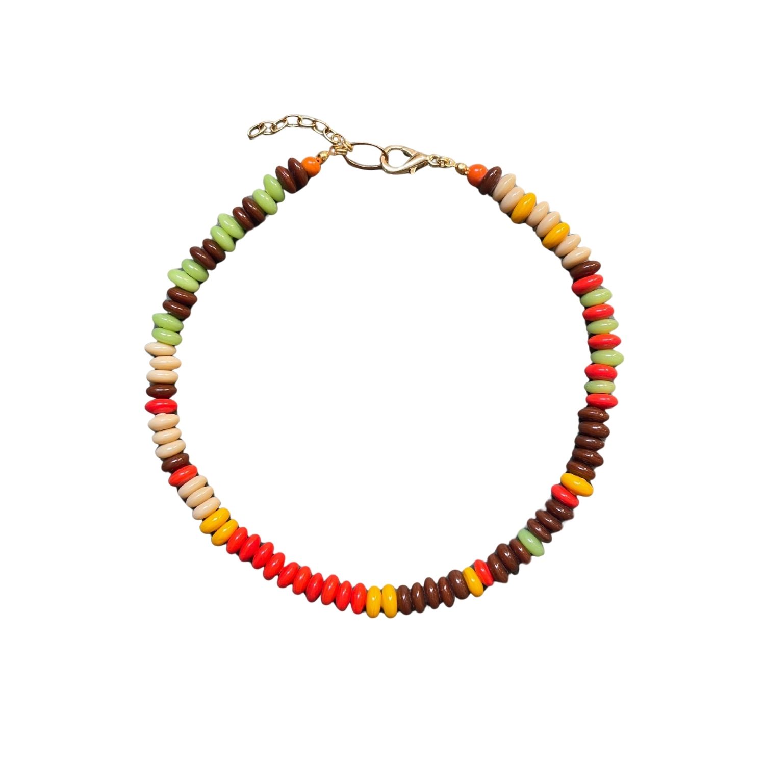 Desert Lobby Women's Brown / Orange / Yellow Betül - Bold & Colorful Handmade Beaded Glass Necklace In Multi