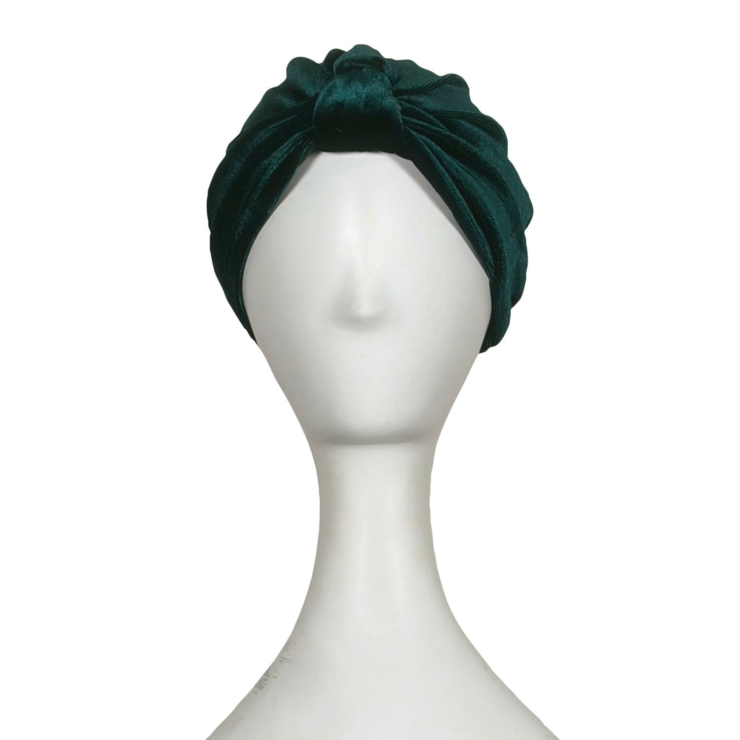 Women's Green Emerald Velvet Turban | One Size | Jennafer Grace