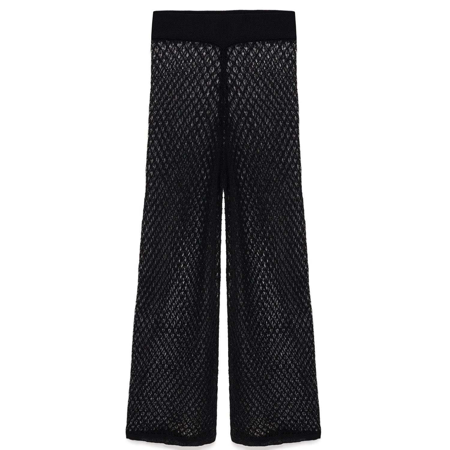 Peraluna Women's Aurelia Openwork Knit Trousers In Black