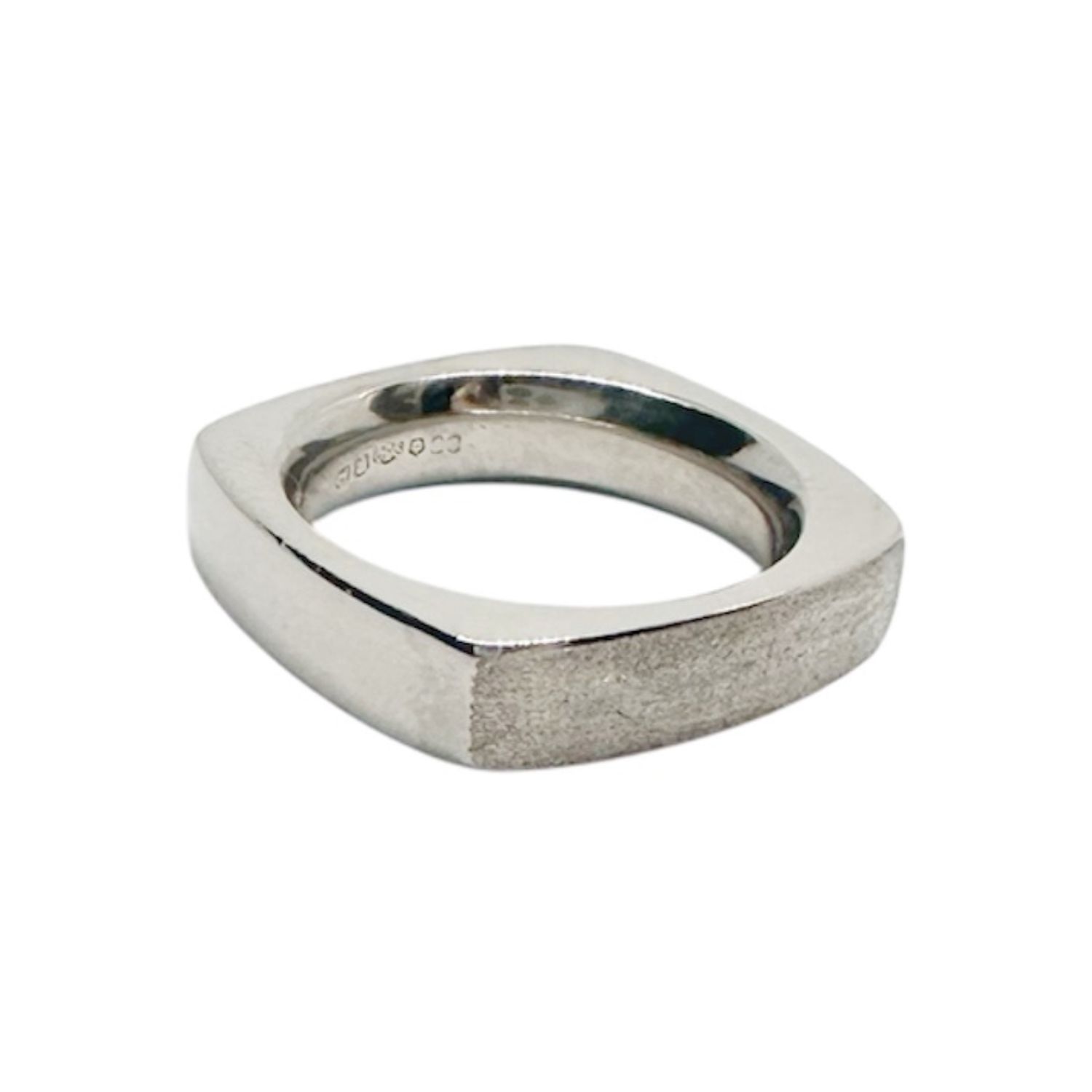 Tg-jewellery By Tamara Gervasio Women's Silver Platinum Solid Square Band Ring
