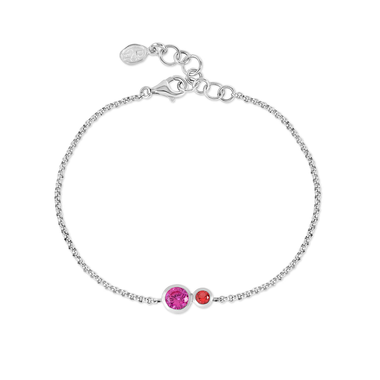 Dower & Hall Women's Silver / Pink Pinks Tutti Frutti Duo Chain Bracelet In Metallic