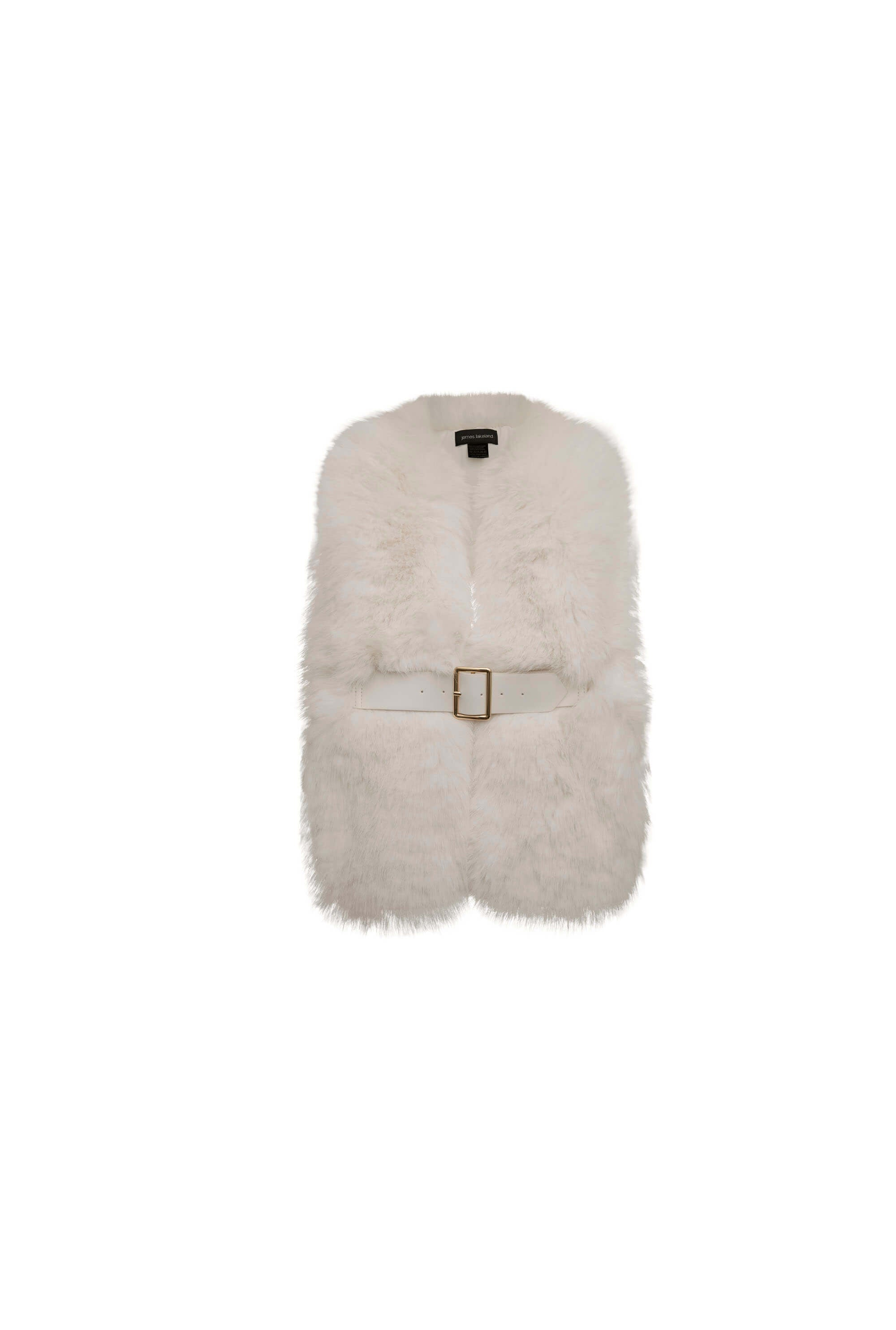 James Lakeland Women's White Buckled Cream Faux Fur Collar In White