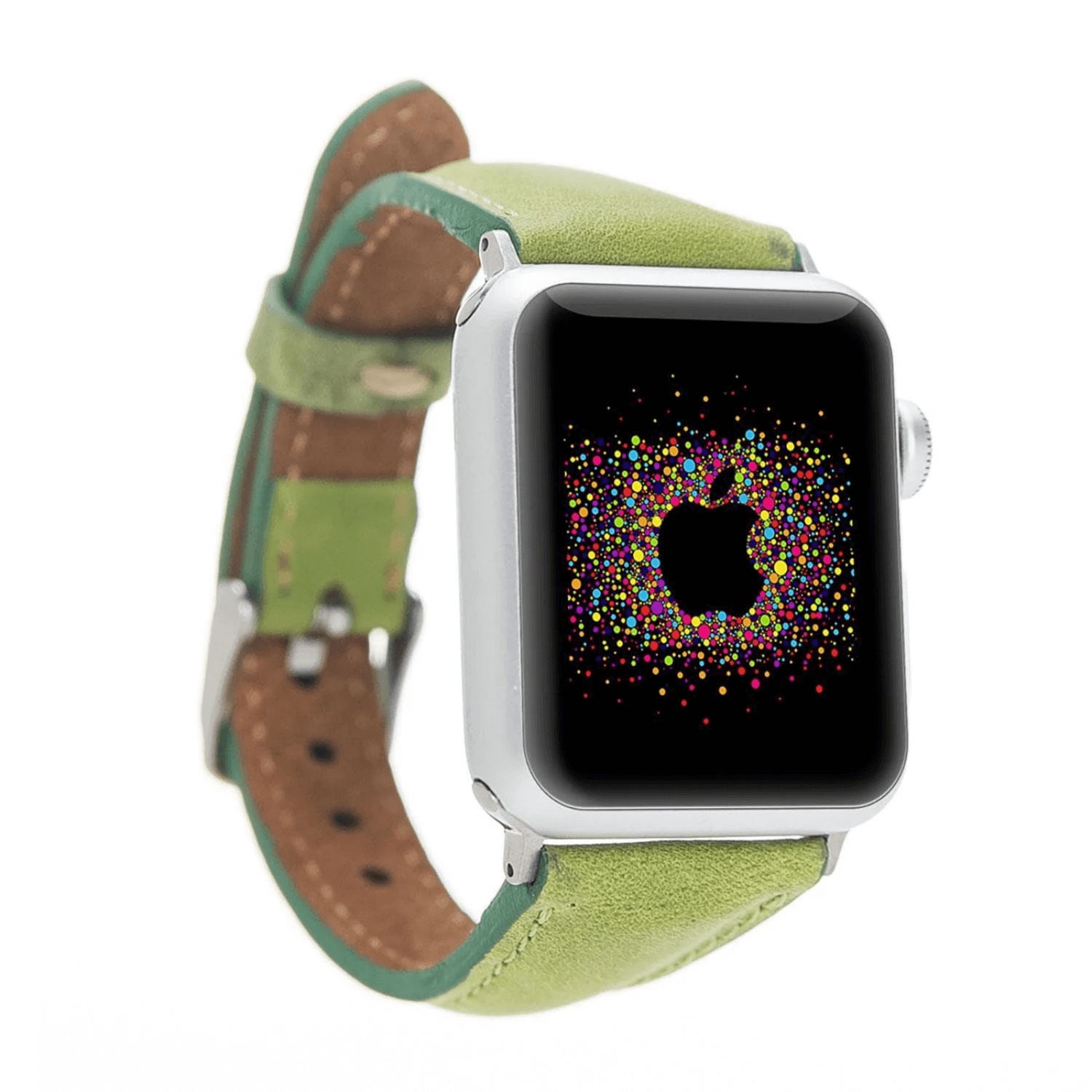 Leathere Women's Classic Lime Green Leather Apple Watch Band - Dallas In Green