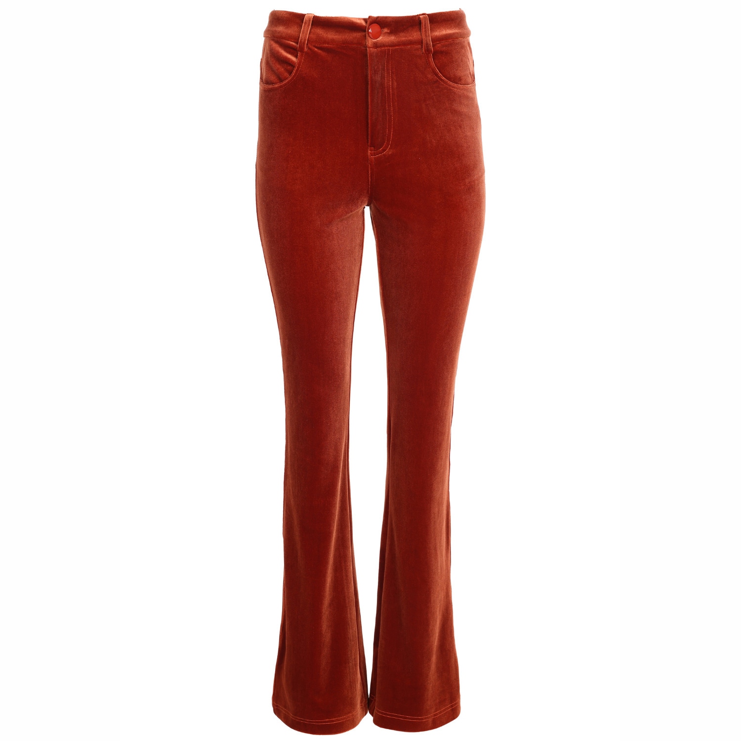 Traffic People Women's Never Say Goodbye Flare Trousers In Brown In Red