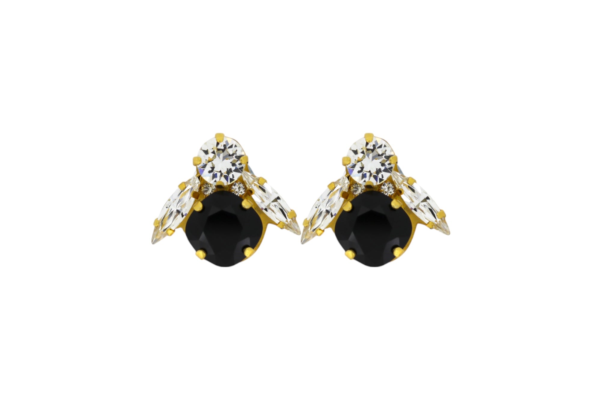 Vickisarge Women's The Big Black Bee Earrings In Gold - Pierced In Black