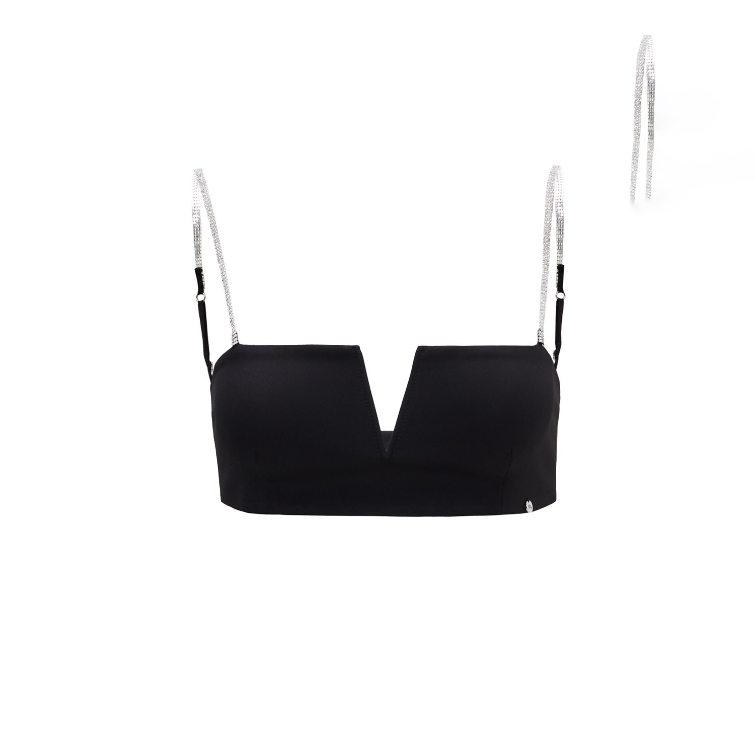 Nissa Women's Spaghetti-strap Crop Top Black In Black