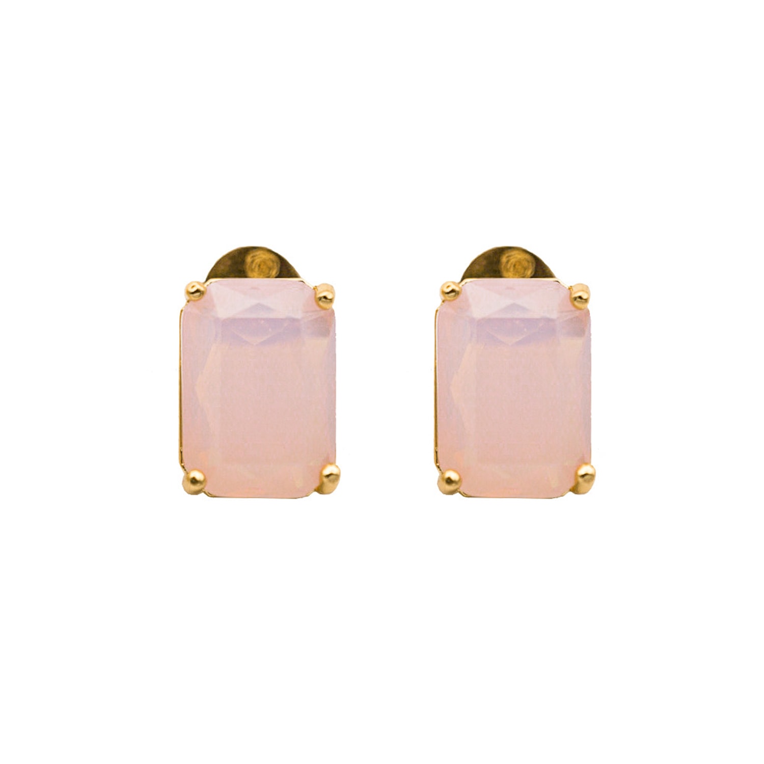 Miss Cecilia Women's Gold Rose Pink Opal Ear Studs In Gold