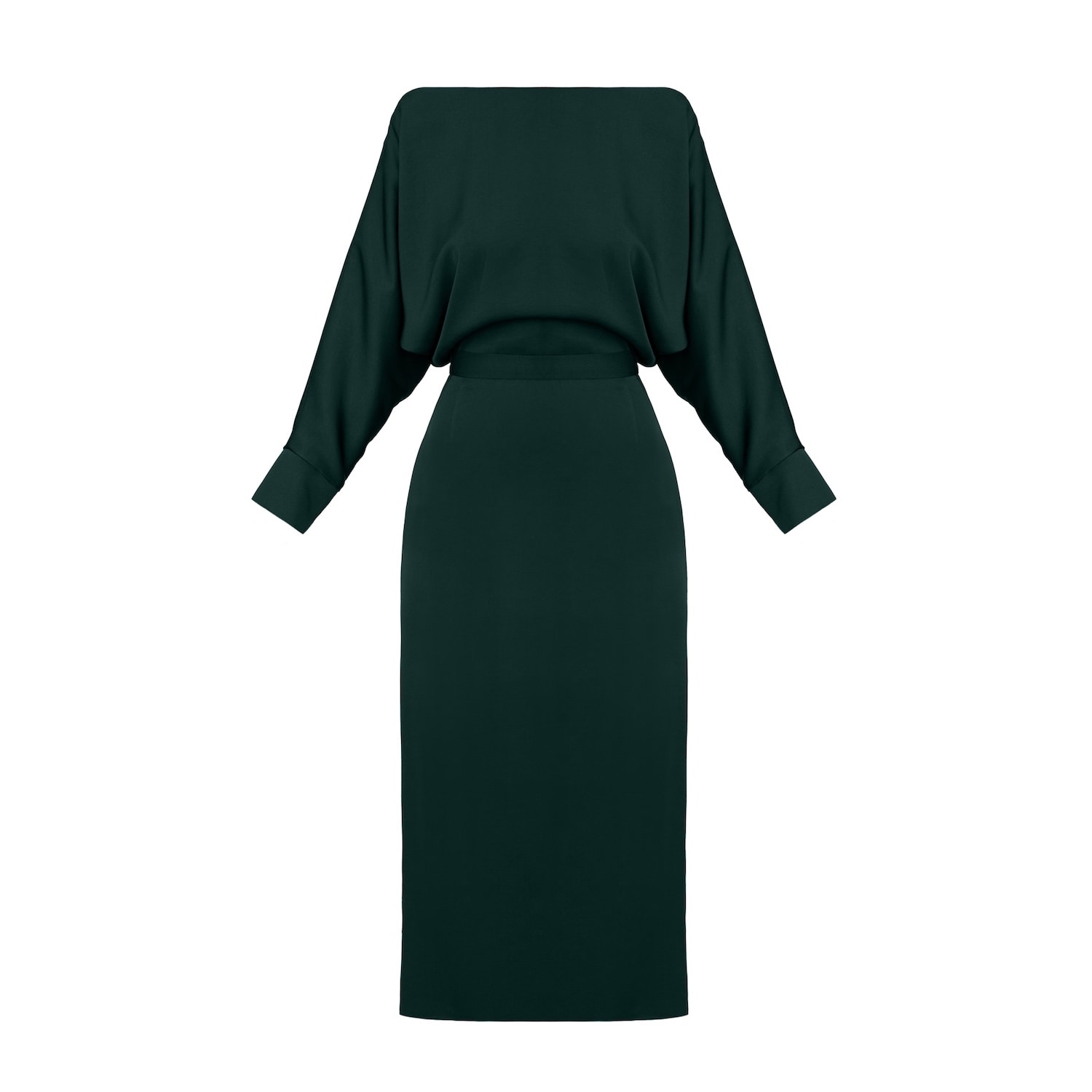 Undress Women's Agalia Deep Green Off-the-shoulder Midi Dress In Green