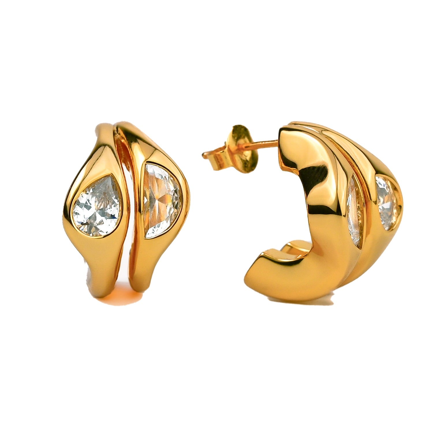 Women's Gold Yin-Yang Hoops | Zynnia Collective