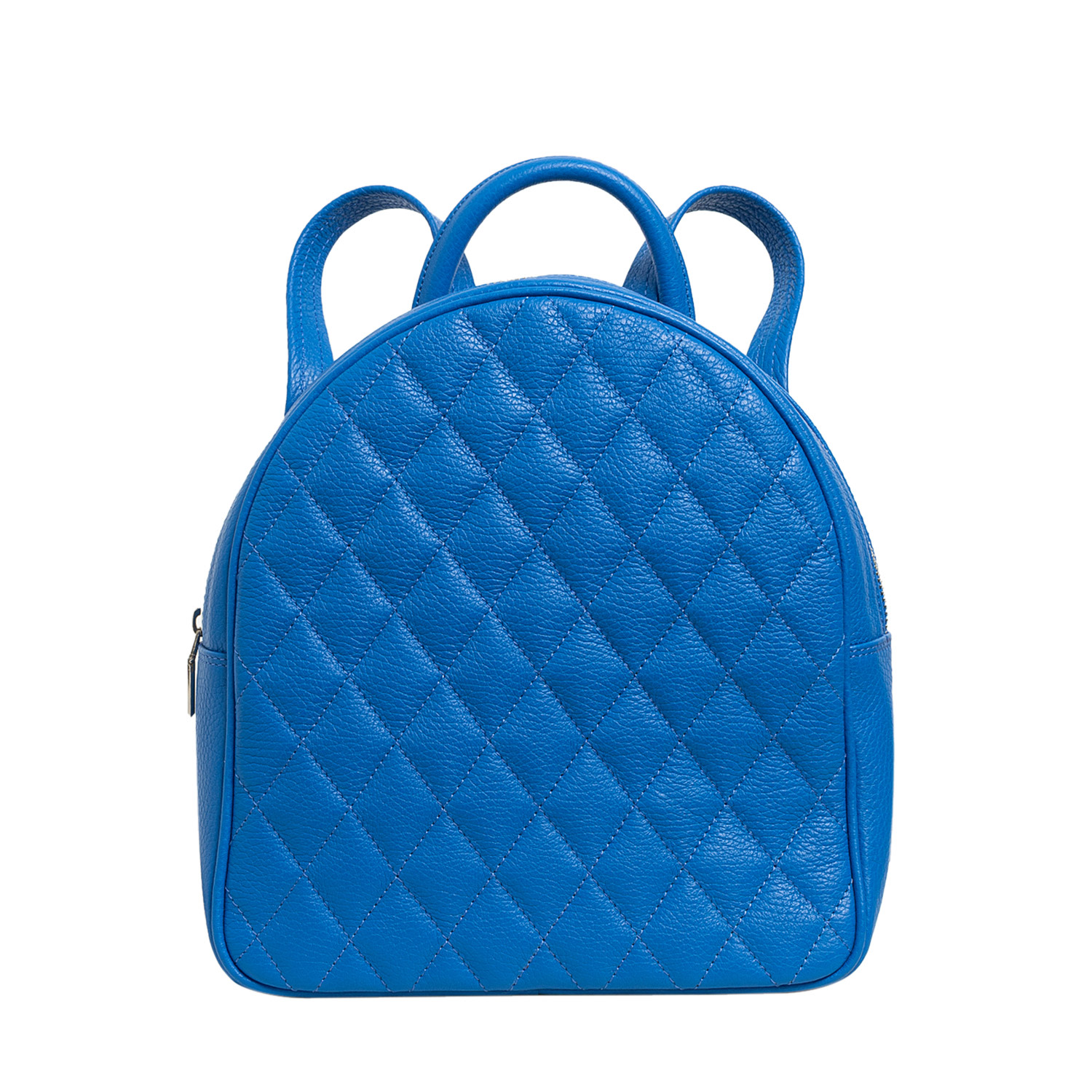Laura Olaru Women's Smiley Quilted Blue Leather Backpack