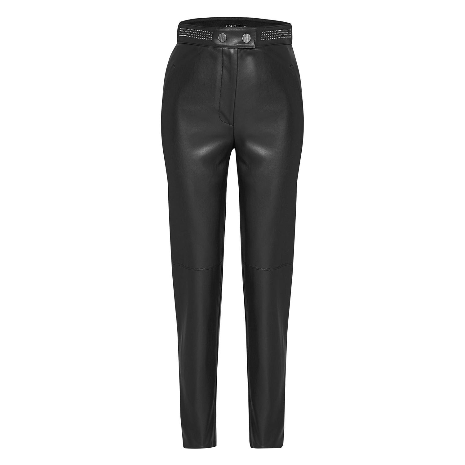 Women’s Metal Accessorised Black Faux Leather Pants Xxs Rue Les Createurs