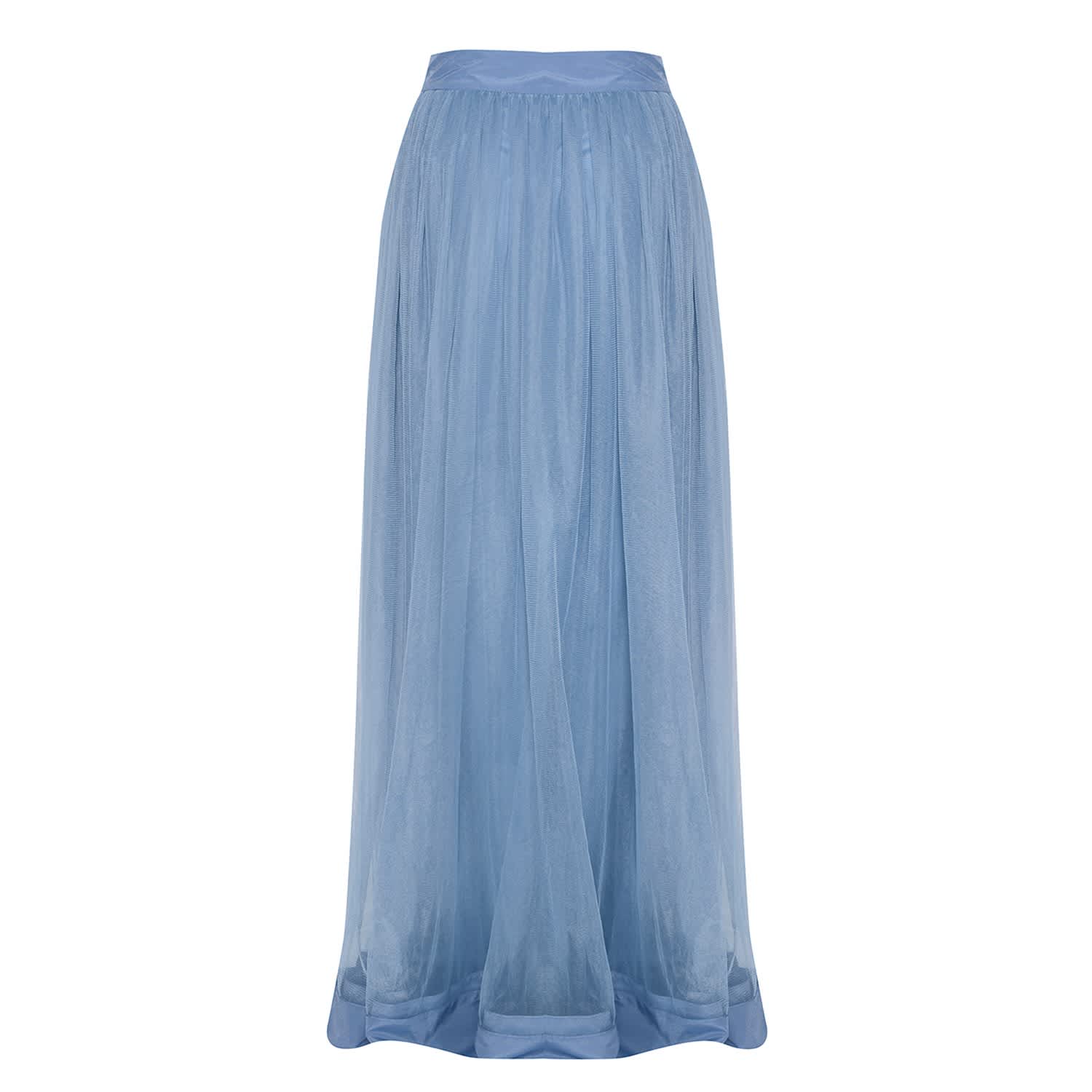 dusty blue maxi skirt