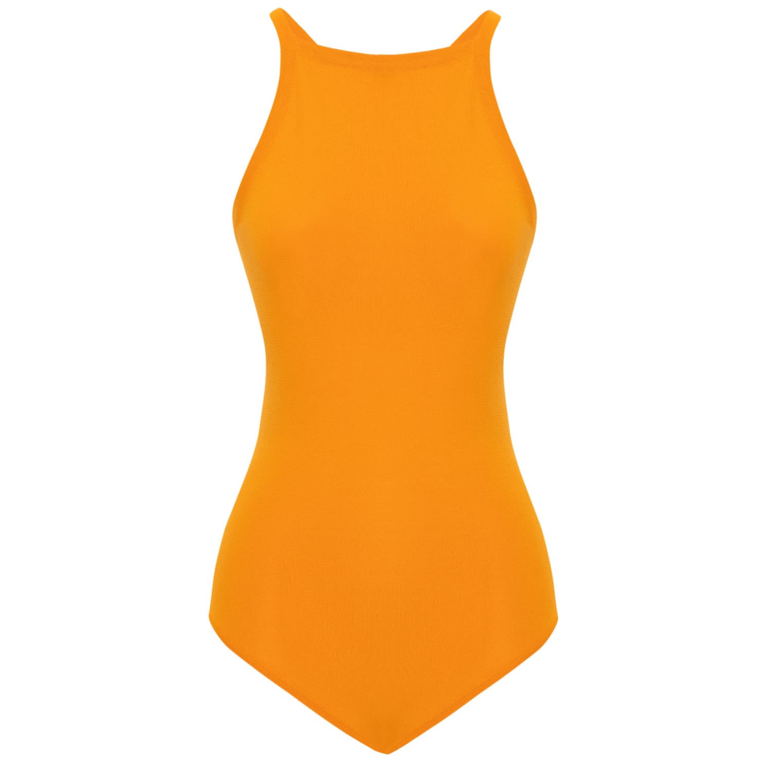 Peraluna Women's Yellow / Orange Greta Halter Neck Bodysuit In Yellow In Yellow/orange