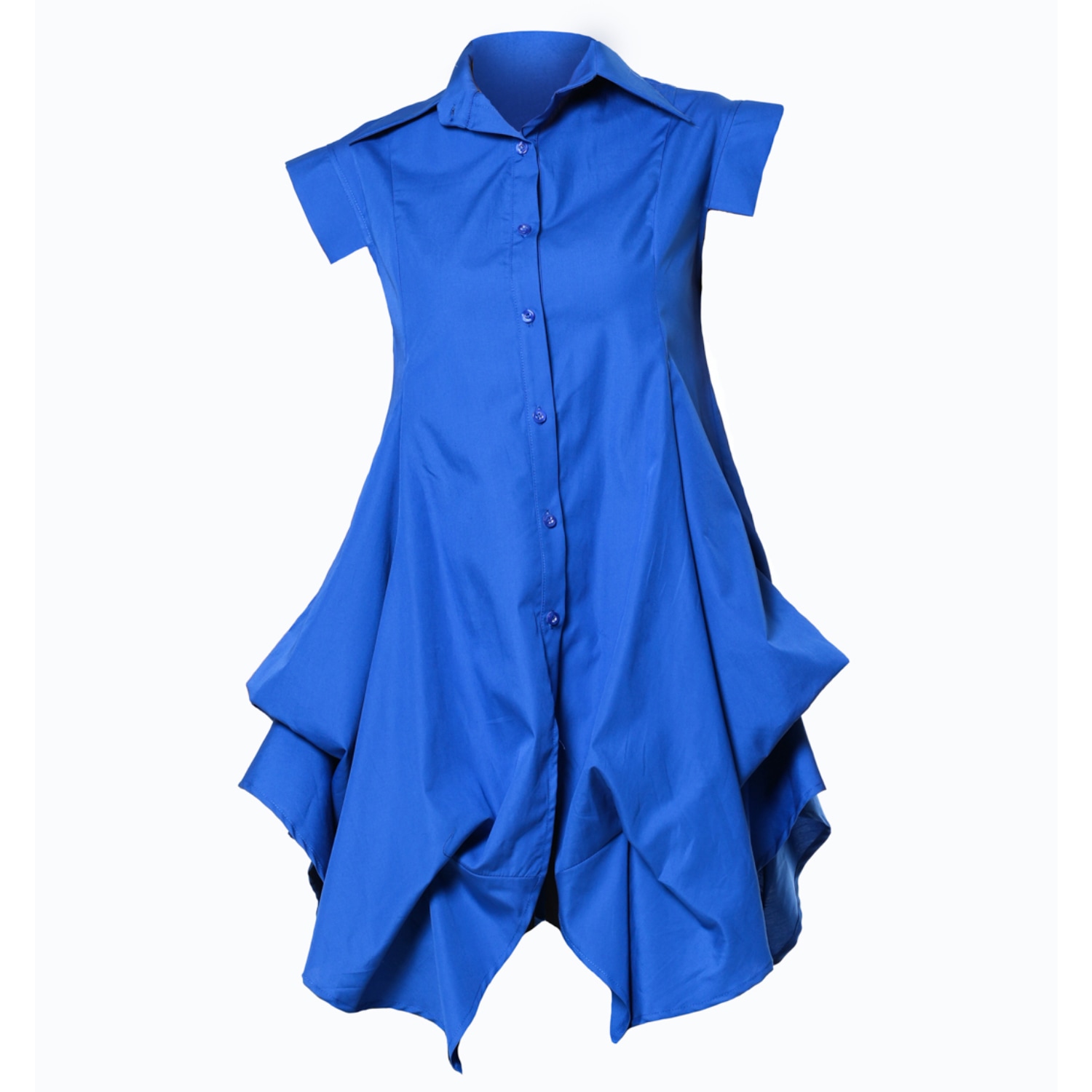 Metamorphoza Women's Loose Sleeveless Shirt In Blue In Blue