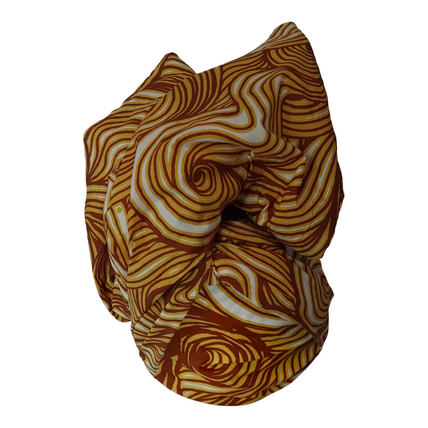 Women's Gold Twisturban Turban Blond Cartoon Curls Coiffure | Romer Millinery