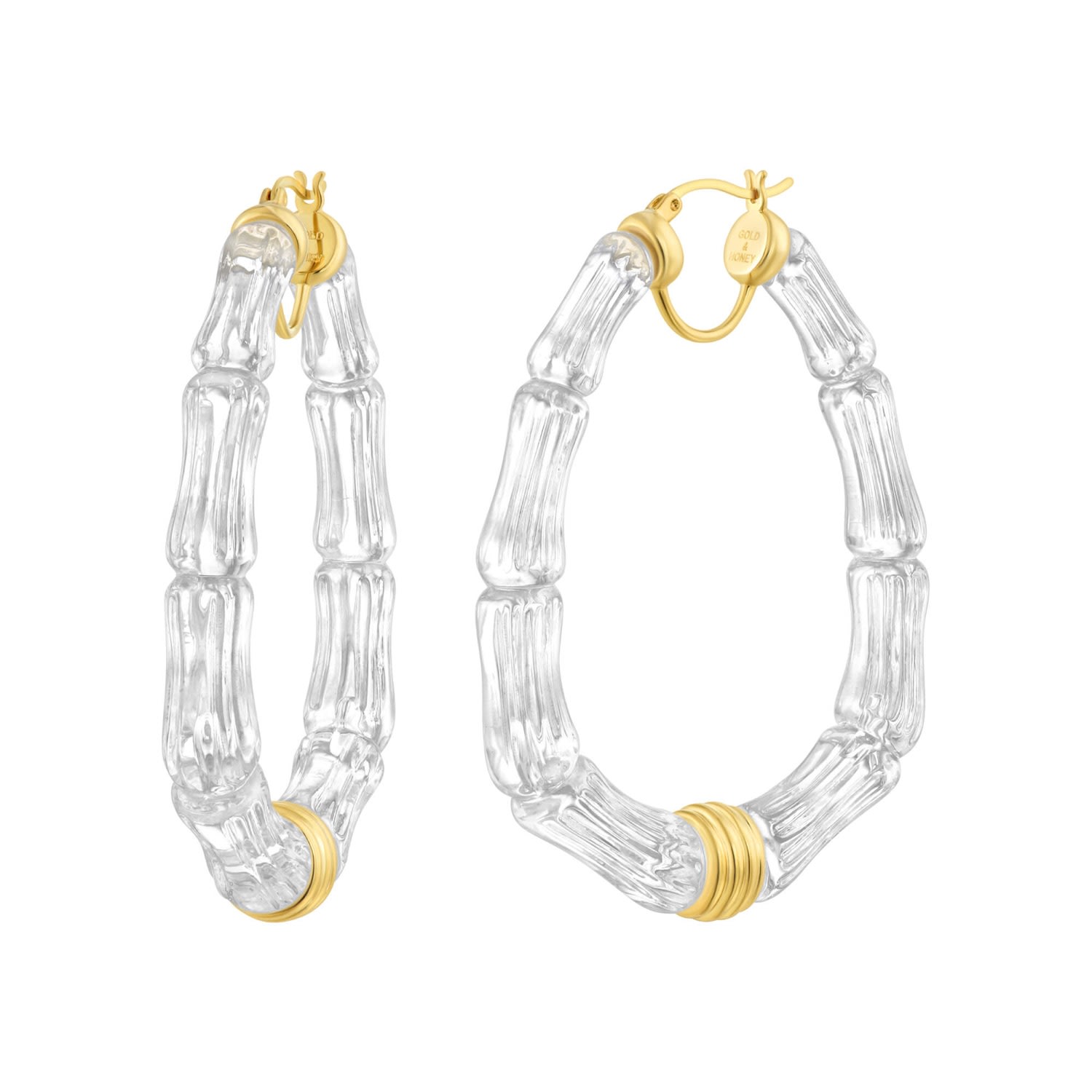 Women’s Gold Chloe Bamboo Hoops Gold & Honey