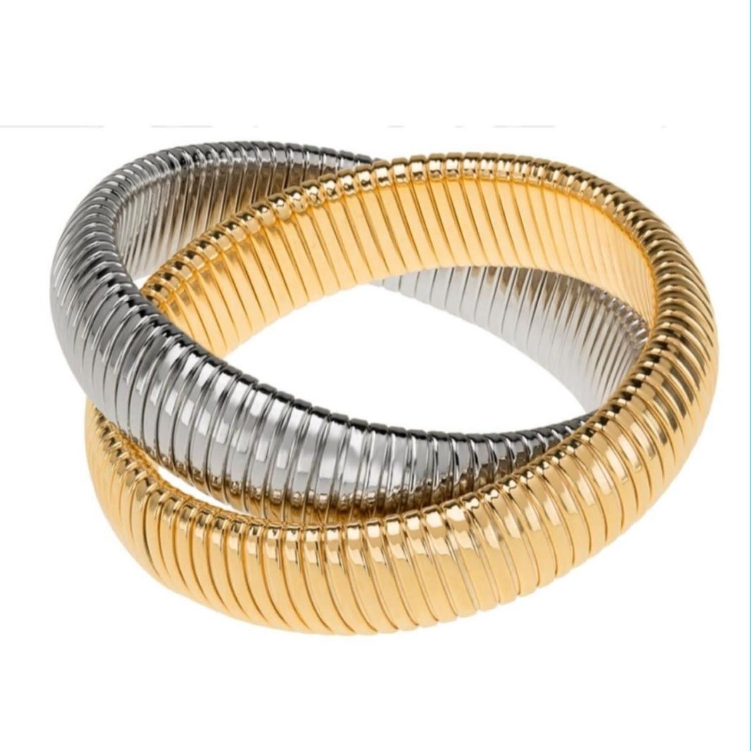 Shymi Women's Silver / Gold Chunky Snake Bracelet - Silver & Gold