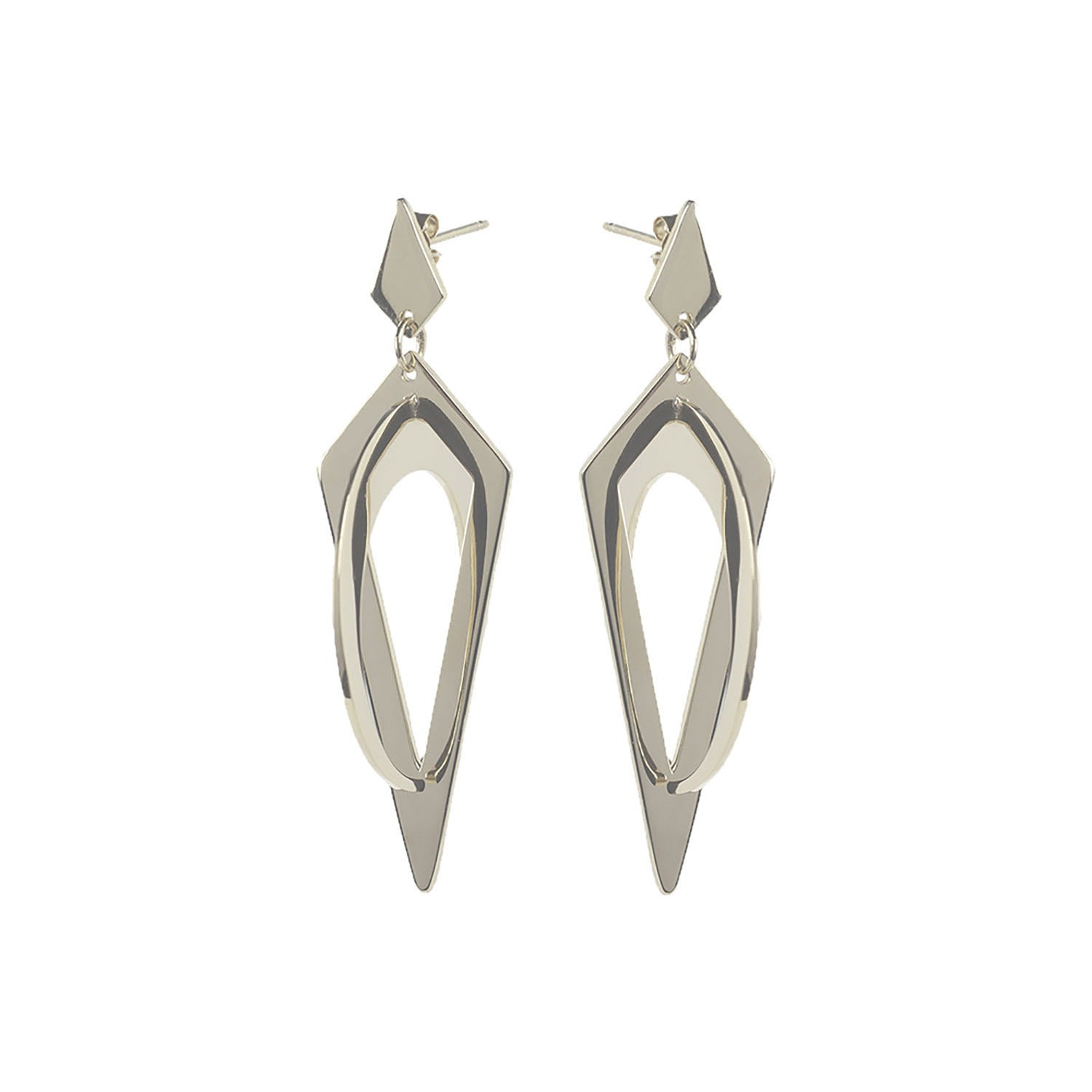 Toolally Women's Crescent Hoop Earrings - Silver In Metallic