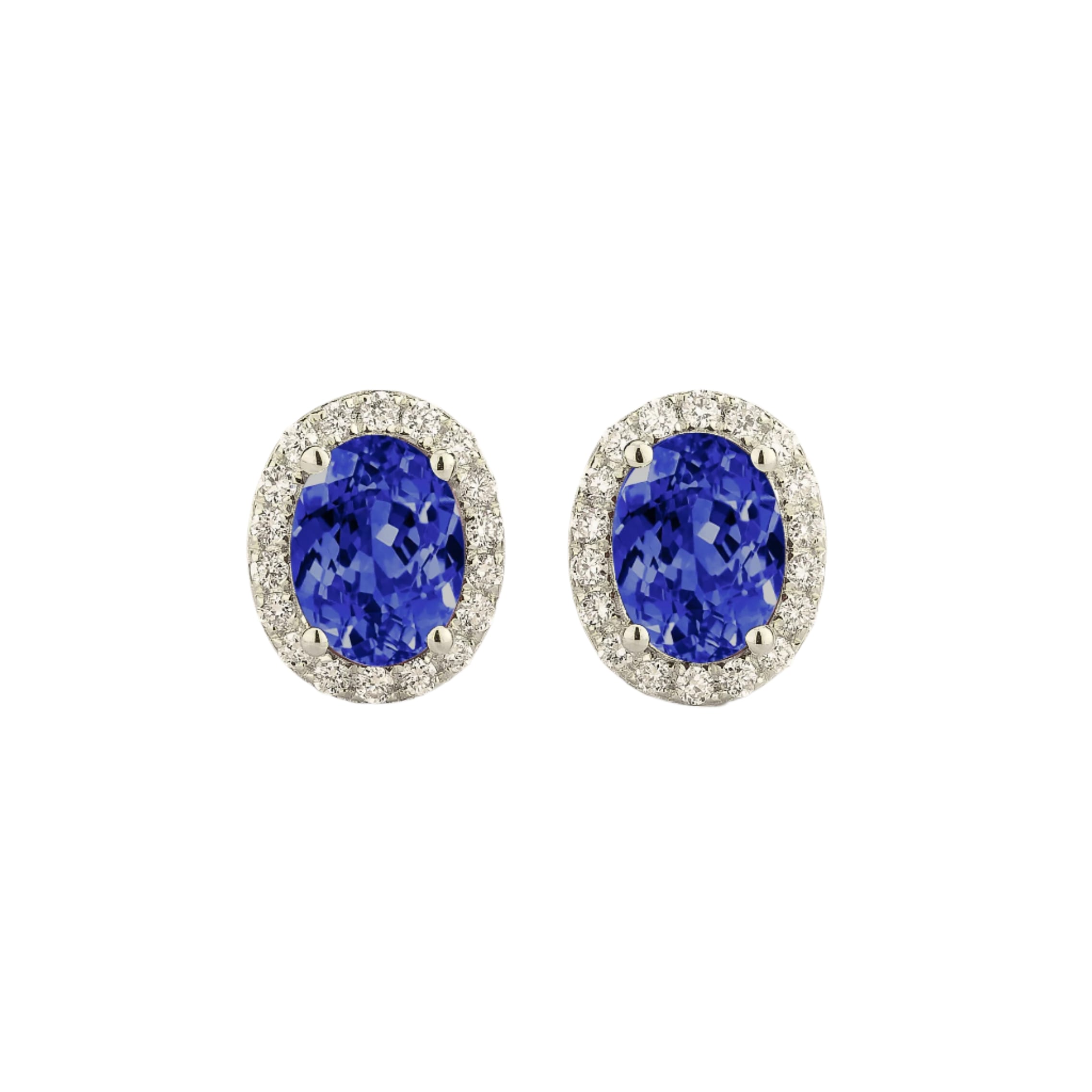 Juvetti Women's Blue / White Mina White Gold Earrings In Blue Sapphire & Diamond In Blue