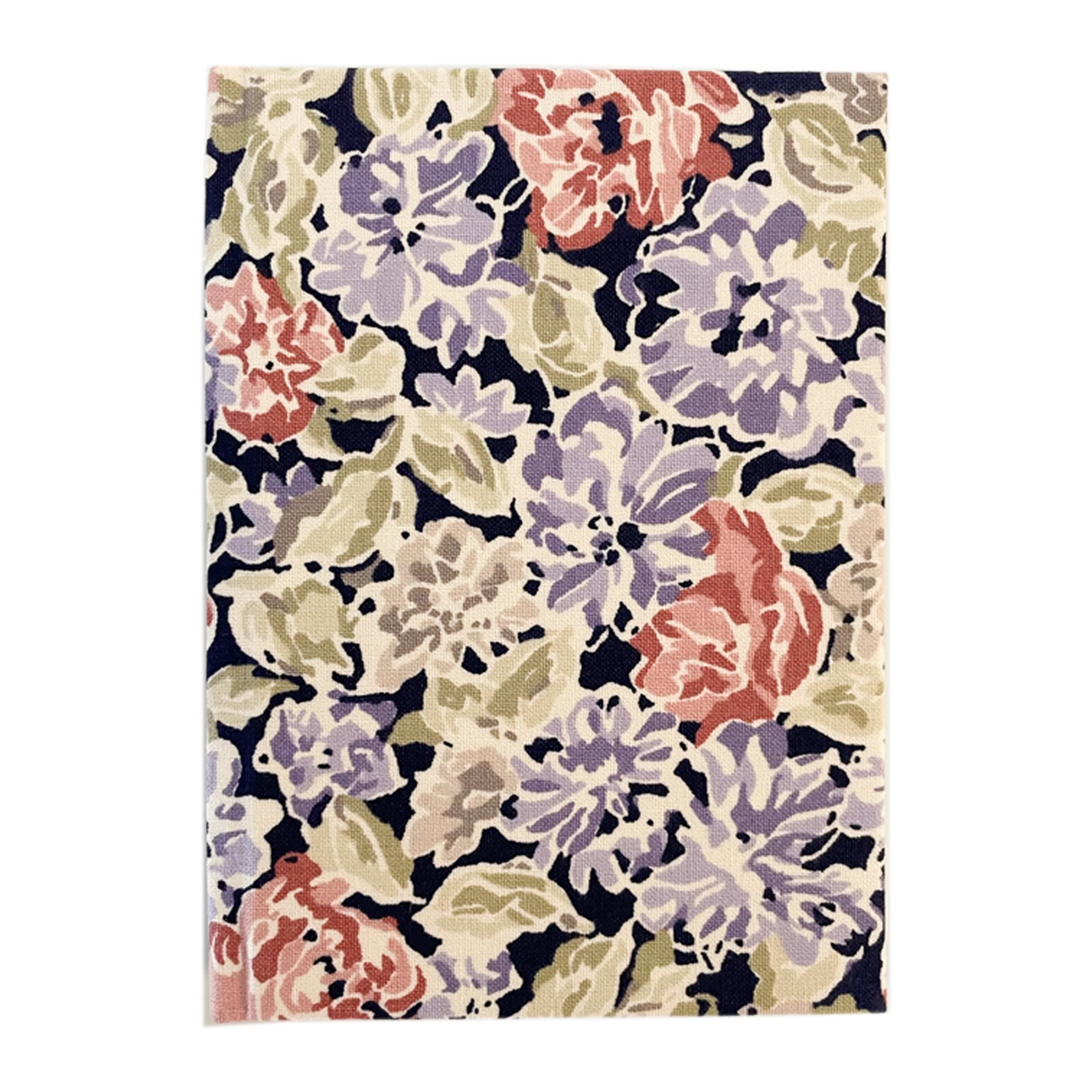 Dark Floral Liberty Of Vintage Print Sustainable Fabric Covered Lined A6 Notebook | Studio Courtenay | Wolf & Badger