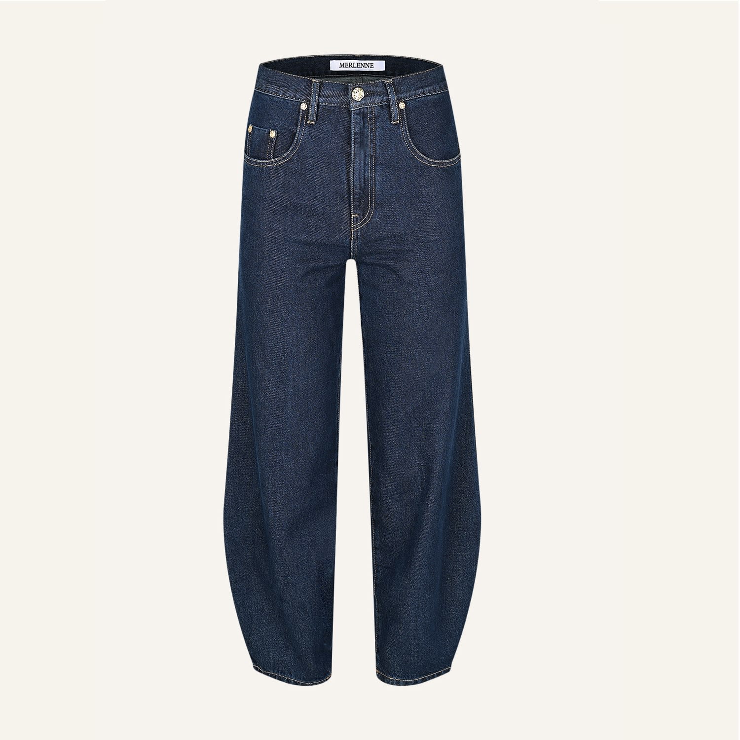 Merlenne Barrel Jeans In Dark Blue